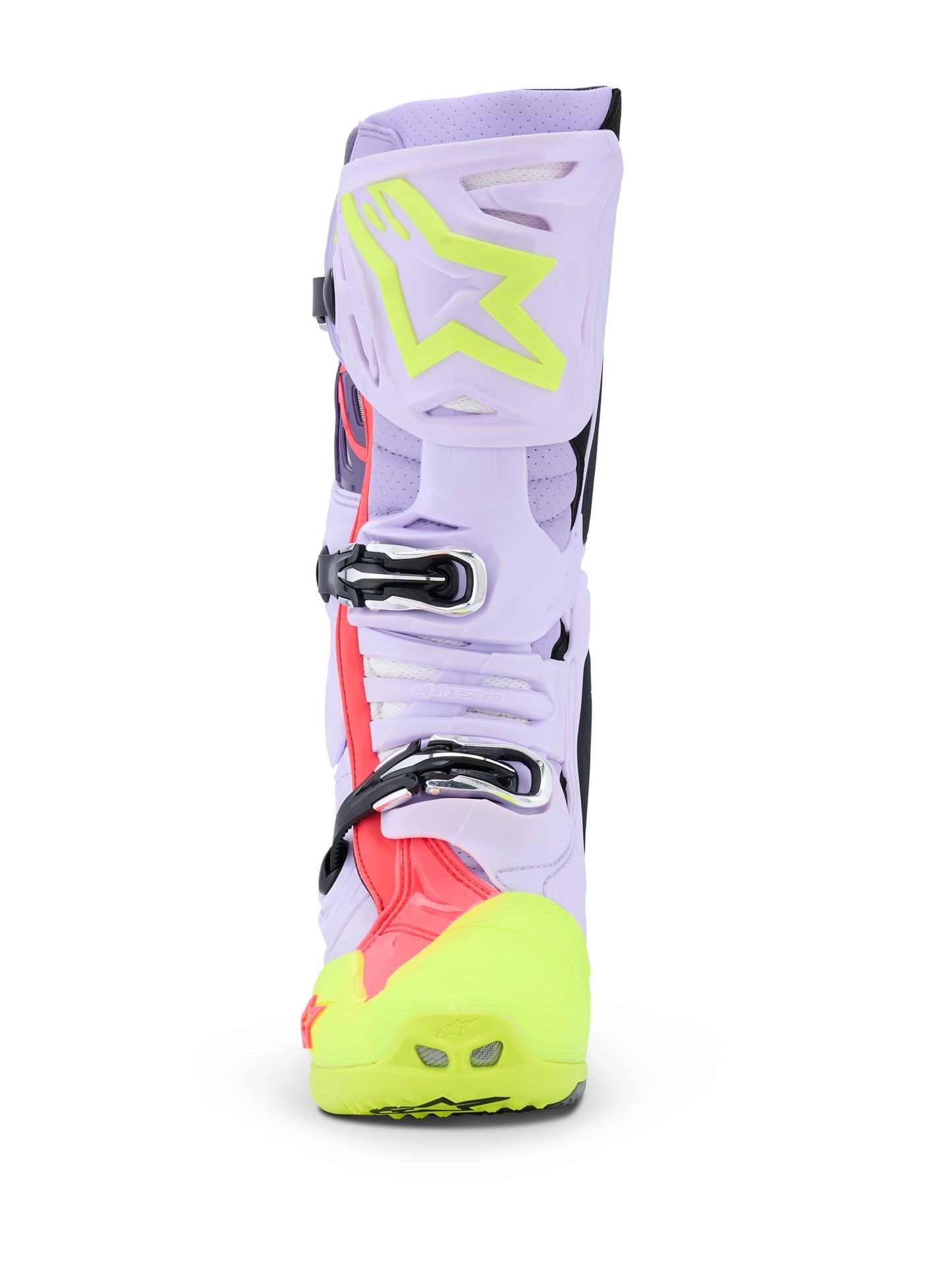 ALPINESTARS TECH 10 SUPERVENTED BOOTS - PURPLE YELLOW FLUO DIVA PINK
