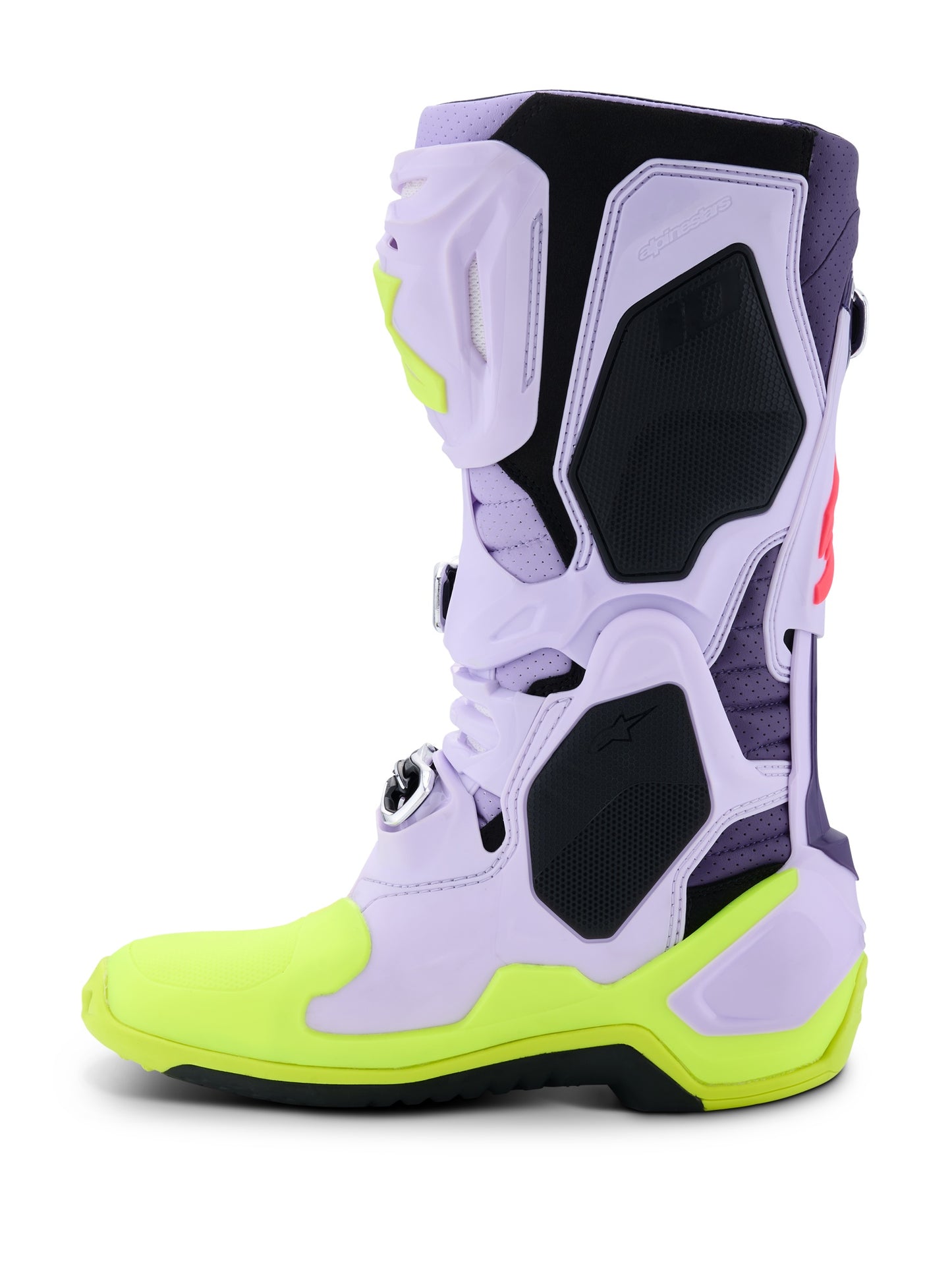 ALPINESTARS TECH 10 SUPERVENTED BOOTS - PURPLE YELLOW FLUO DIVA PINK