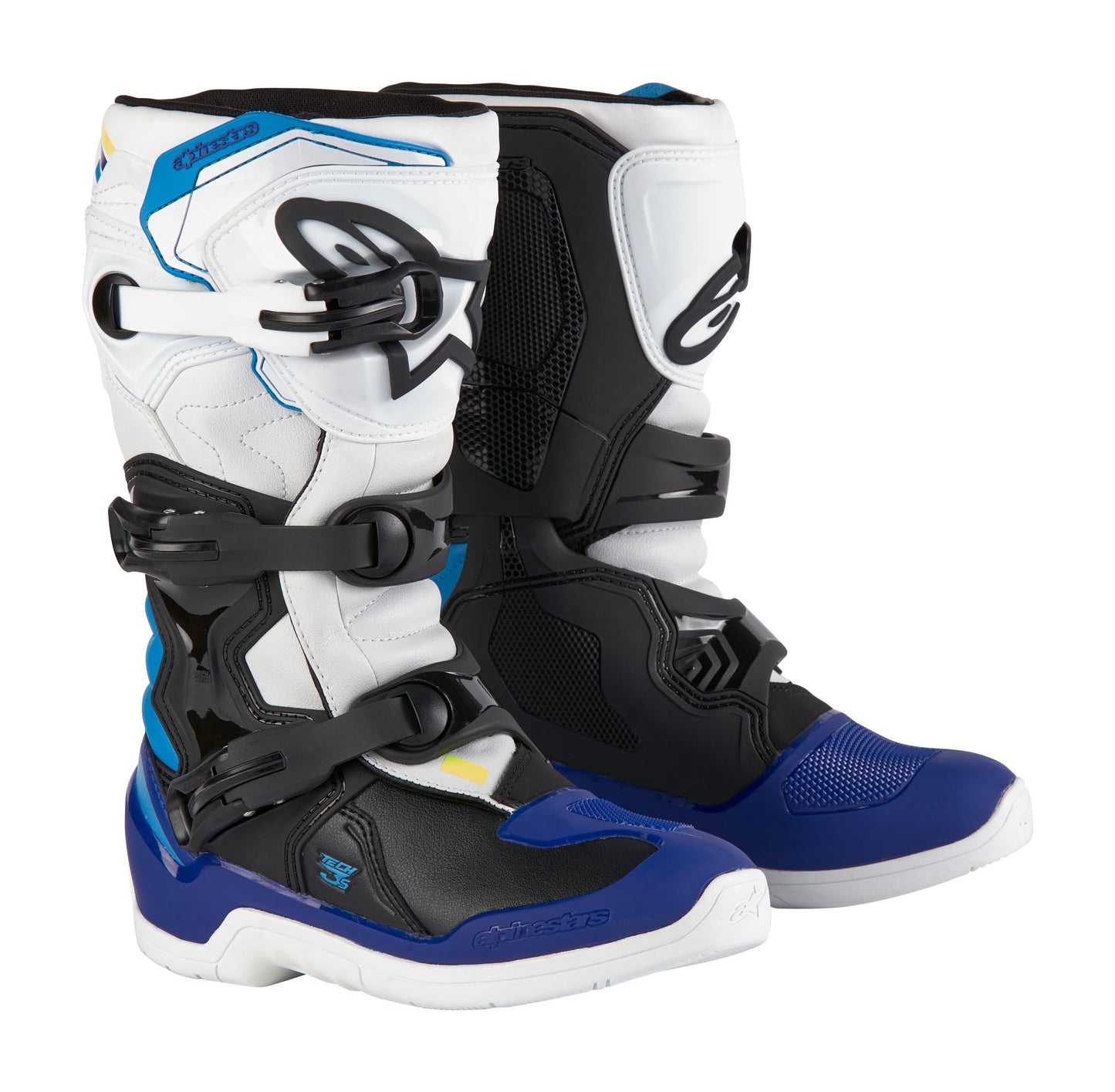 ALPINESTARS 2024 YOUTH TECH 3S BOOTS - WHITE/BLACK/ENAMEL BLUE