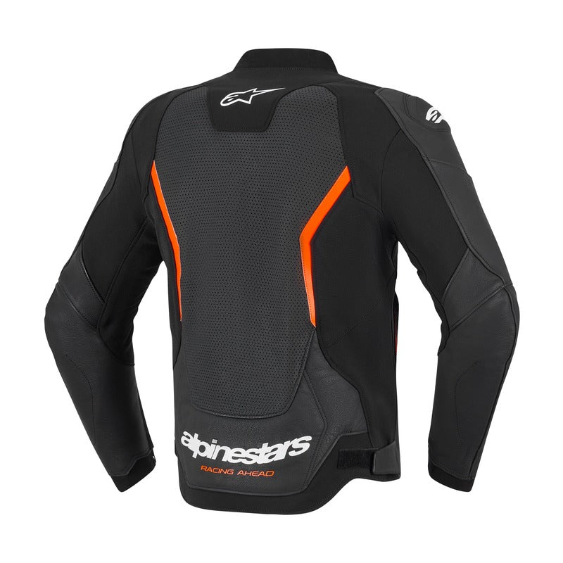 ALPINESTARS GP FORCE V2 LEATHER AIR JACKET - BLACK FLURO-RED