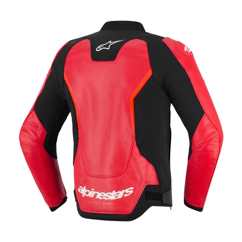 ALPINESTARS GP FORCE V2 LEATHER AIR JACKET - RED FLURO RED