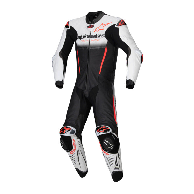ALPINESTARS GPR7 1PC LEATHER SUIT - WHITE BLACK FLURO RED