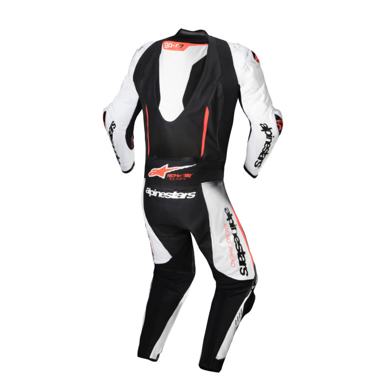 ALPINESTARS GPR7 1PC LEATHER SUIT - WHITE BLACK FLURO RED
