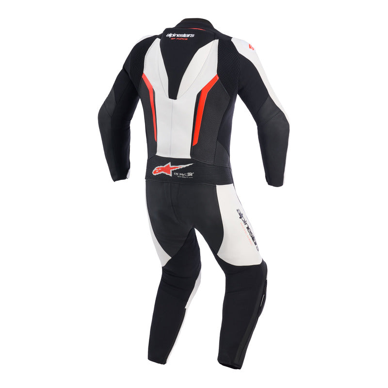 ALPINESTARS GP FORCE V2 1 PC LEATHER SUIT - WHITE BLACK FLURO-RED