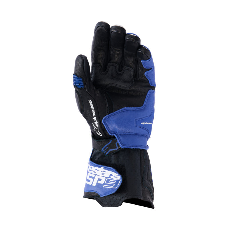 Alpinestars SP9 Leather Gloves - Bright Blue Navy White