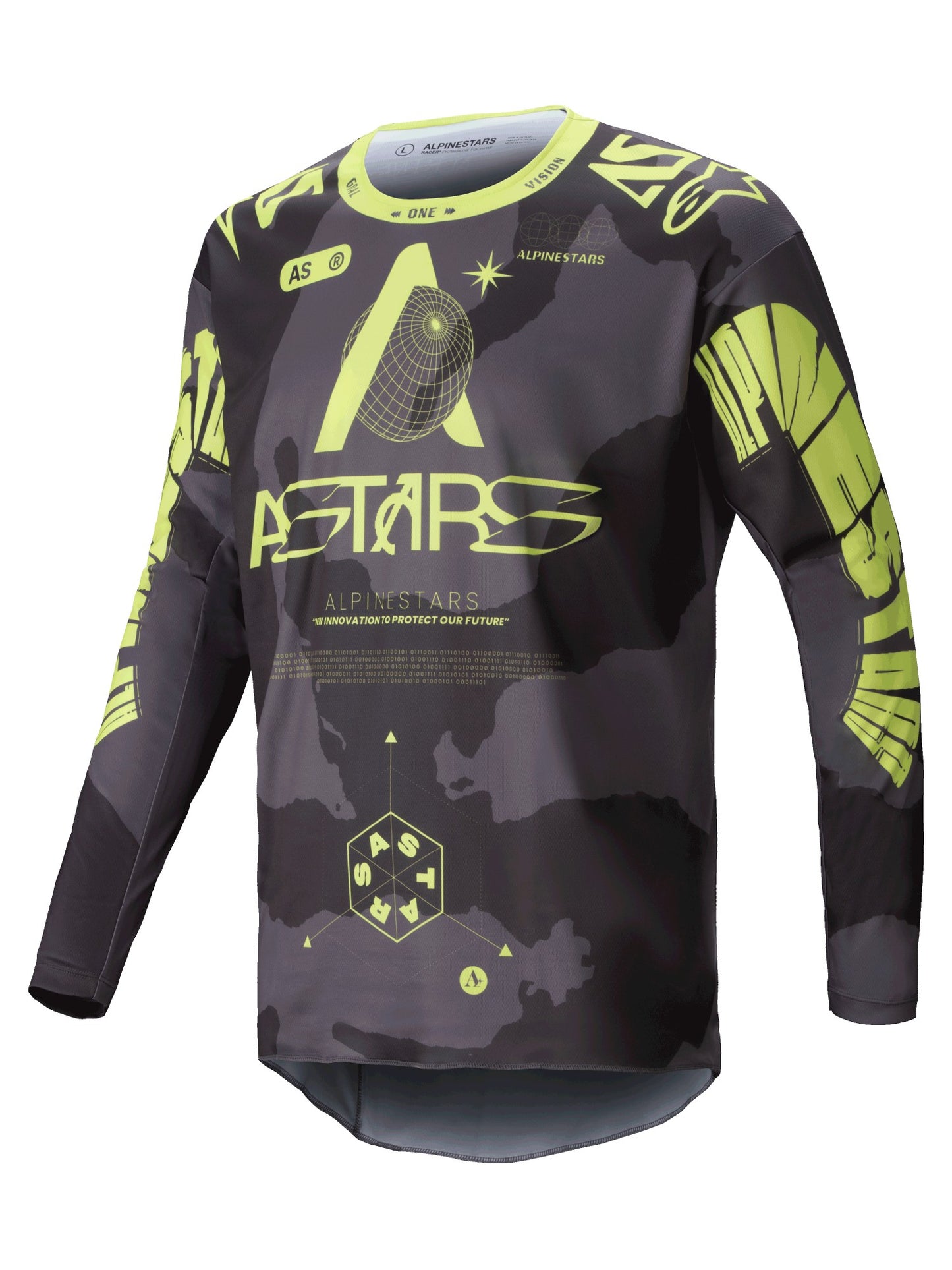 ALPINESTARS 2025 RACER HOLLOW JERSEY - DARK CAMO YELLOW FLUO