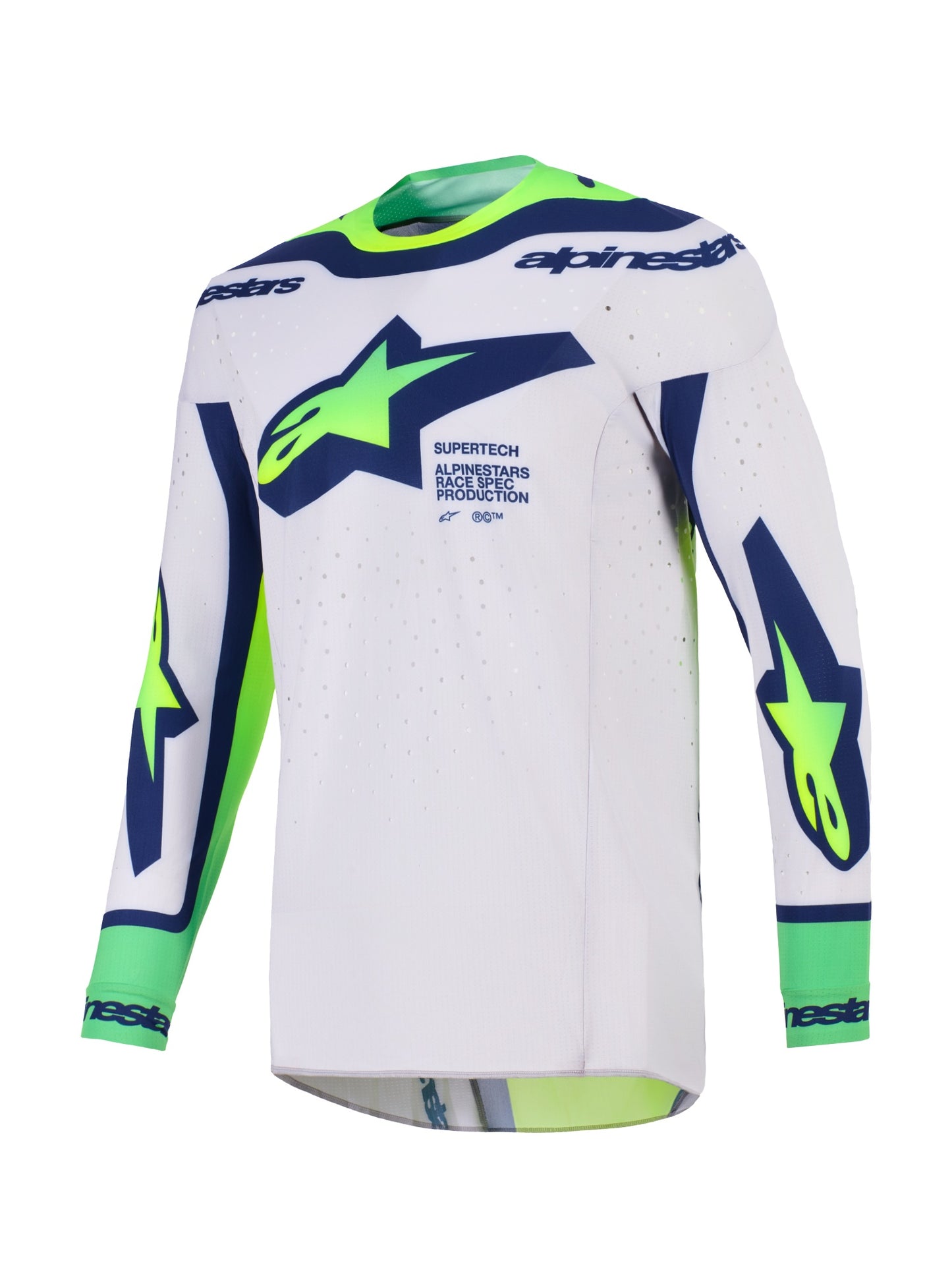 ALPINESTARS 2026 SUPERTECH VISTA JERSEY - LIGHT GREY YELLOW FLUO BLUE