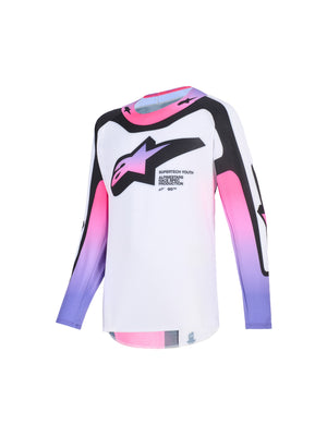 ALPINESTARS 2026 YOUTH SUPERTECH VISTA JERSEY - WHITE PURPLE BLACK