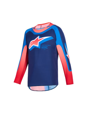 ALPINESTARS 2026 YOUTH SUPERTECH VISTA JERSEY - DARK NAVY HOT CORAL COBALT