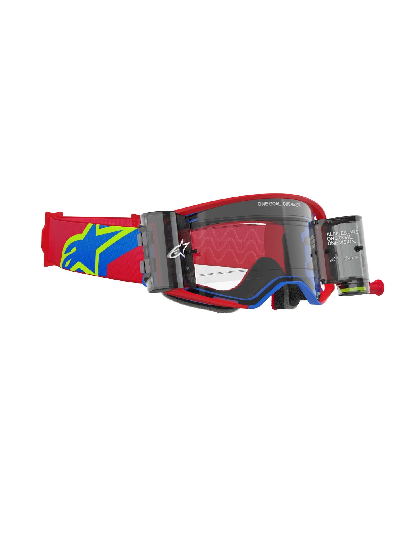 ALPINESTARS SUPERTECH CORP GOGGLES - RED BLUE CLEAR ROLL-OFF