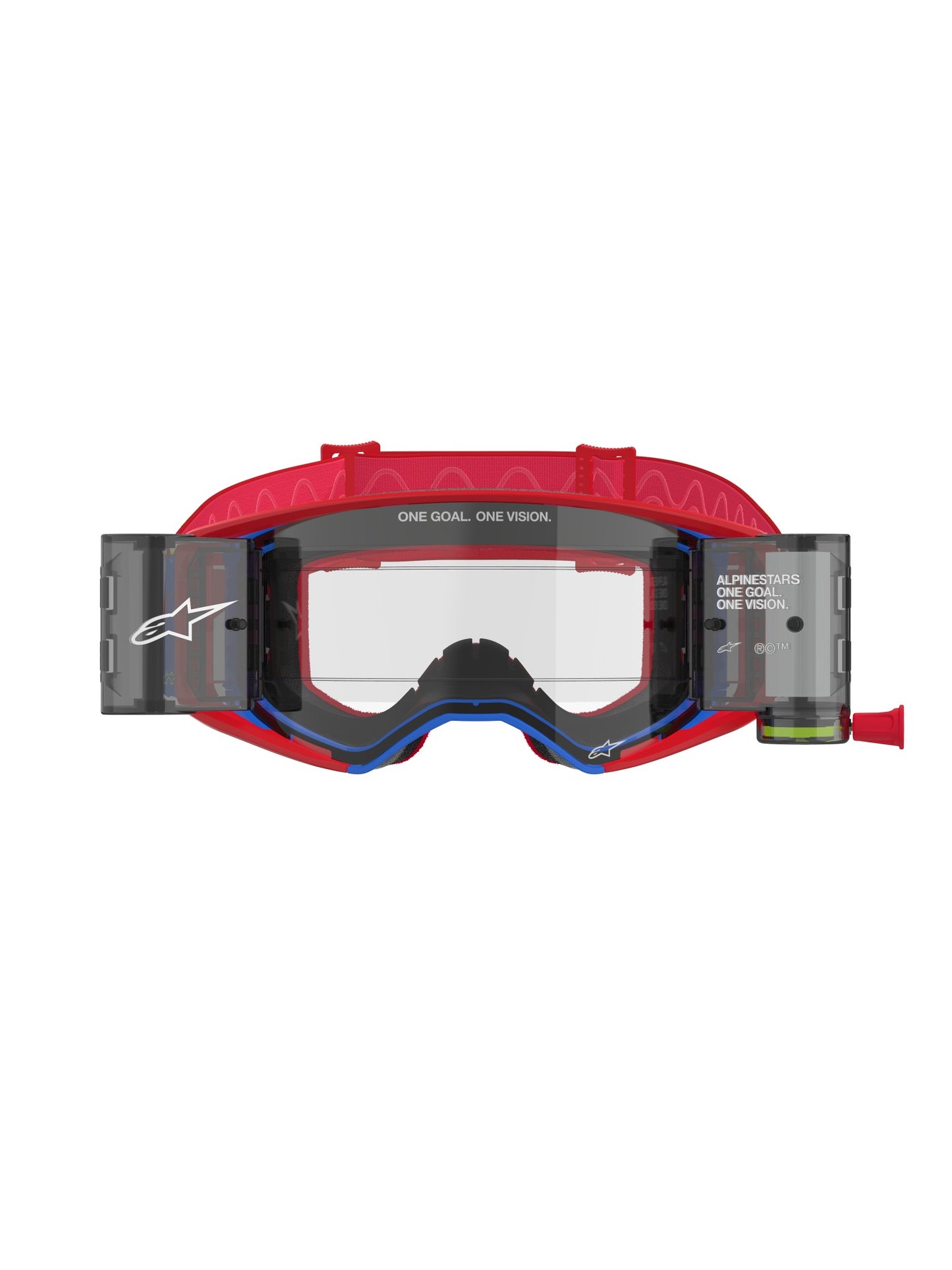 ALPINESTARS SUPERTECH CORP GOGGLES - RED BLUE CLEAR ROLL-OFF