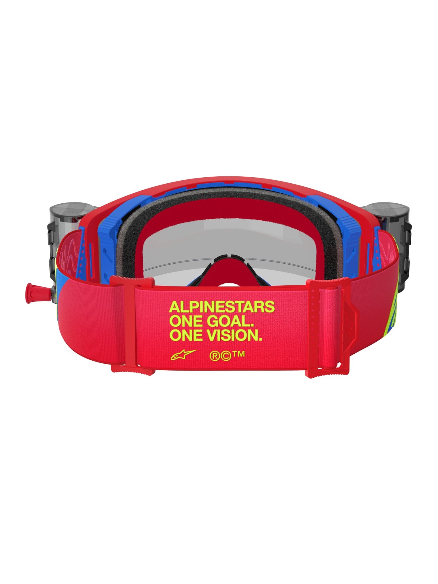 ALPINESTARS SUPERTECH CORP GOGGLES - RED BLUE CLEAR ROLL-OFF