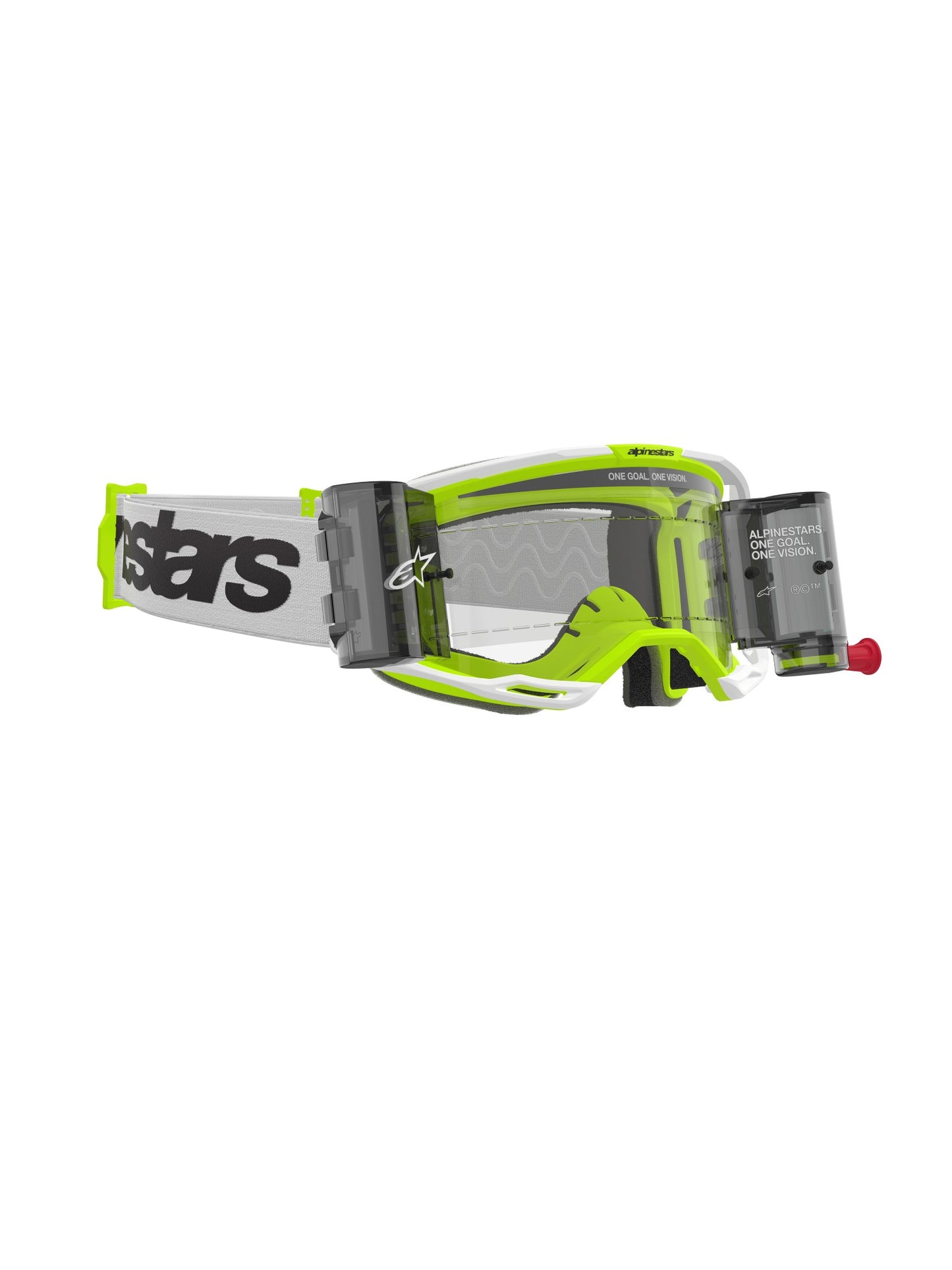 ALPINESTARS VISION 8 WOODMARK GOGGLES - WHITE YELLOW FLUO CLEAR ROLL-OFF