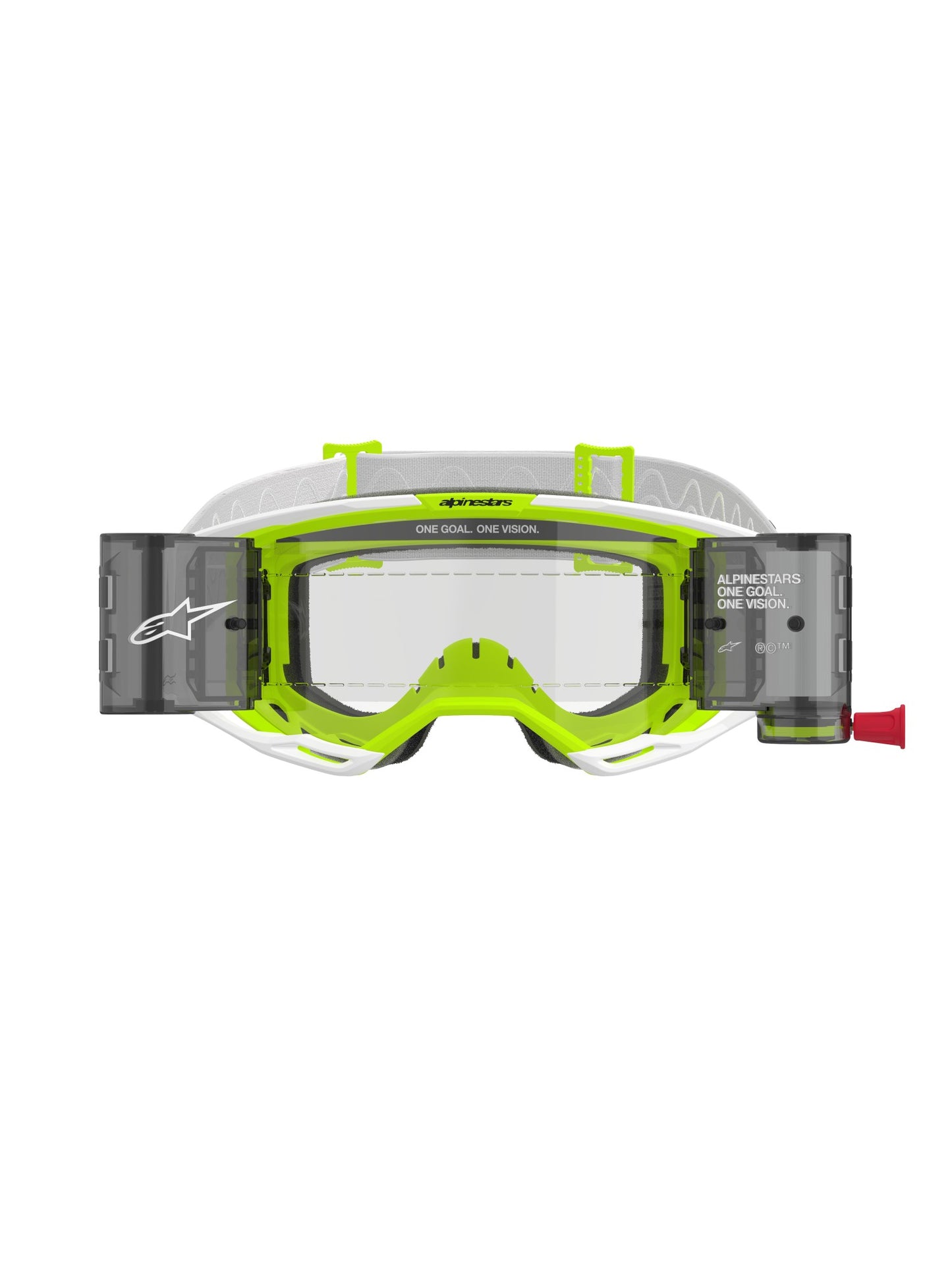 ALPINESTARS VISION 8 WOODMARK GOGGLES - WHITE YELLOW FLUO CLEAR ROLL-OFF