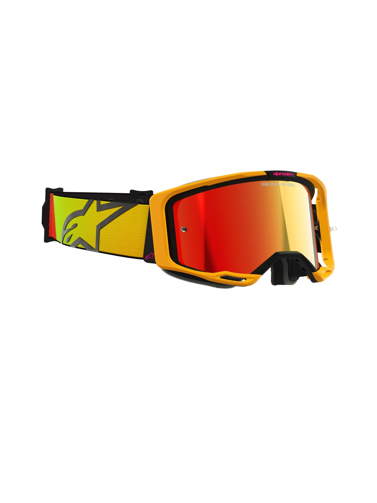 ALPINESTARS VISION 8 CORP GOGGLES - YELLOW PINK MIRROR RED