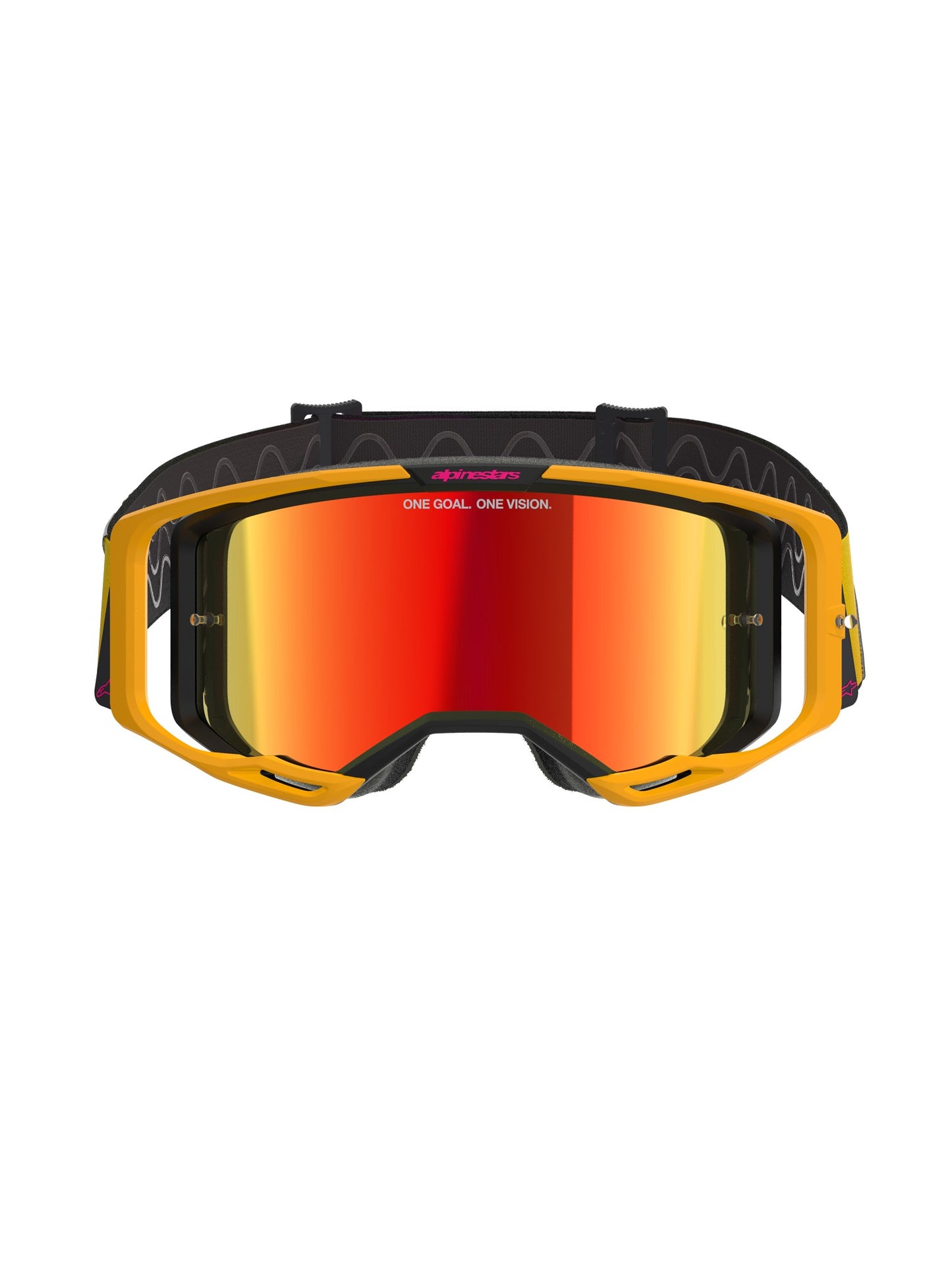 ALPINESTARS VISION 8 CORP GOGGLES - YELLOW PINK MIRROR RED