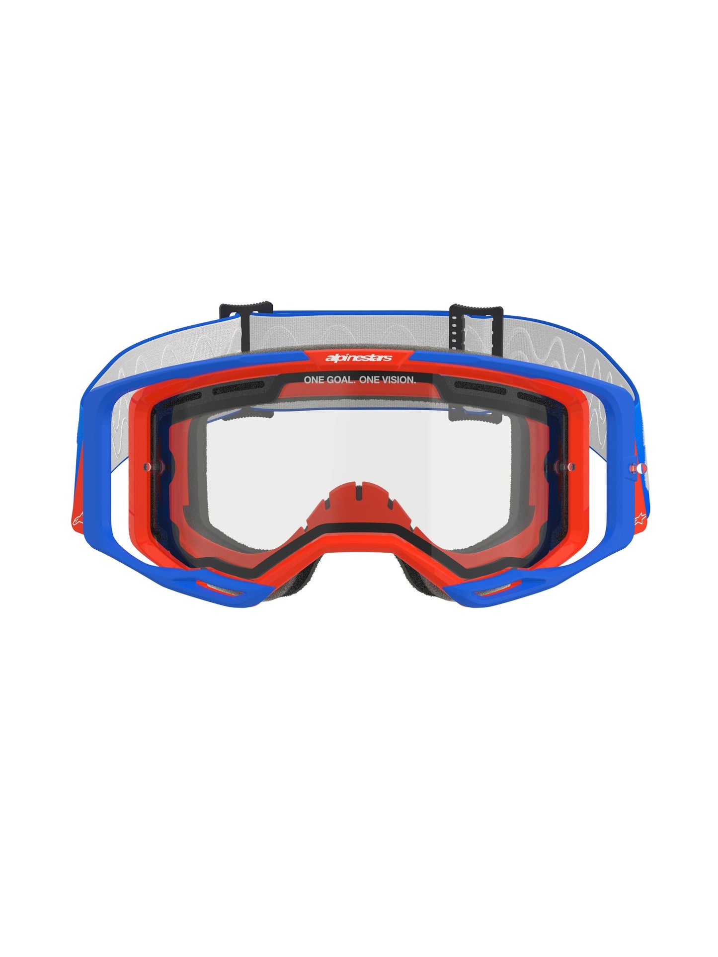 ALPINESTARS VISION 8 WOODMARK GOGGLES - DUAL PANE BLUE ORANGE CLEAR