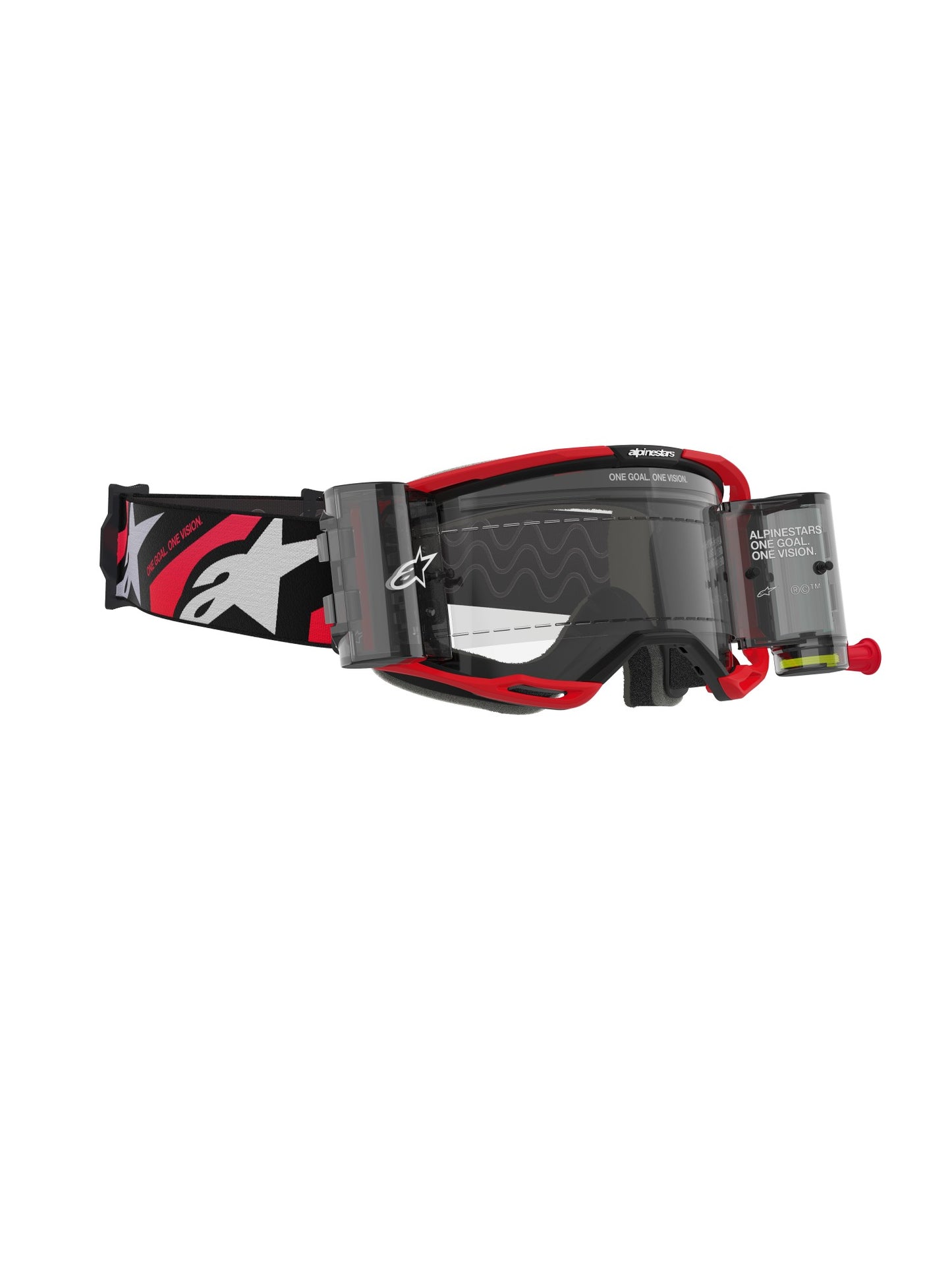 ALPINESTARS VISION 8 LUAR GOGGLES - RED BLACK CLEAR ROLL-OFF