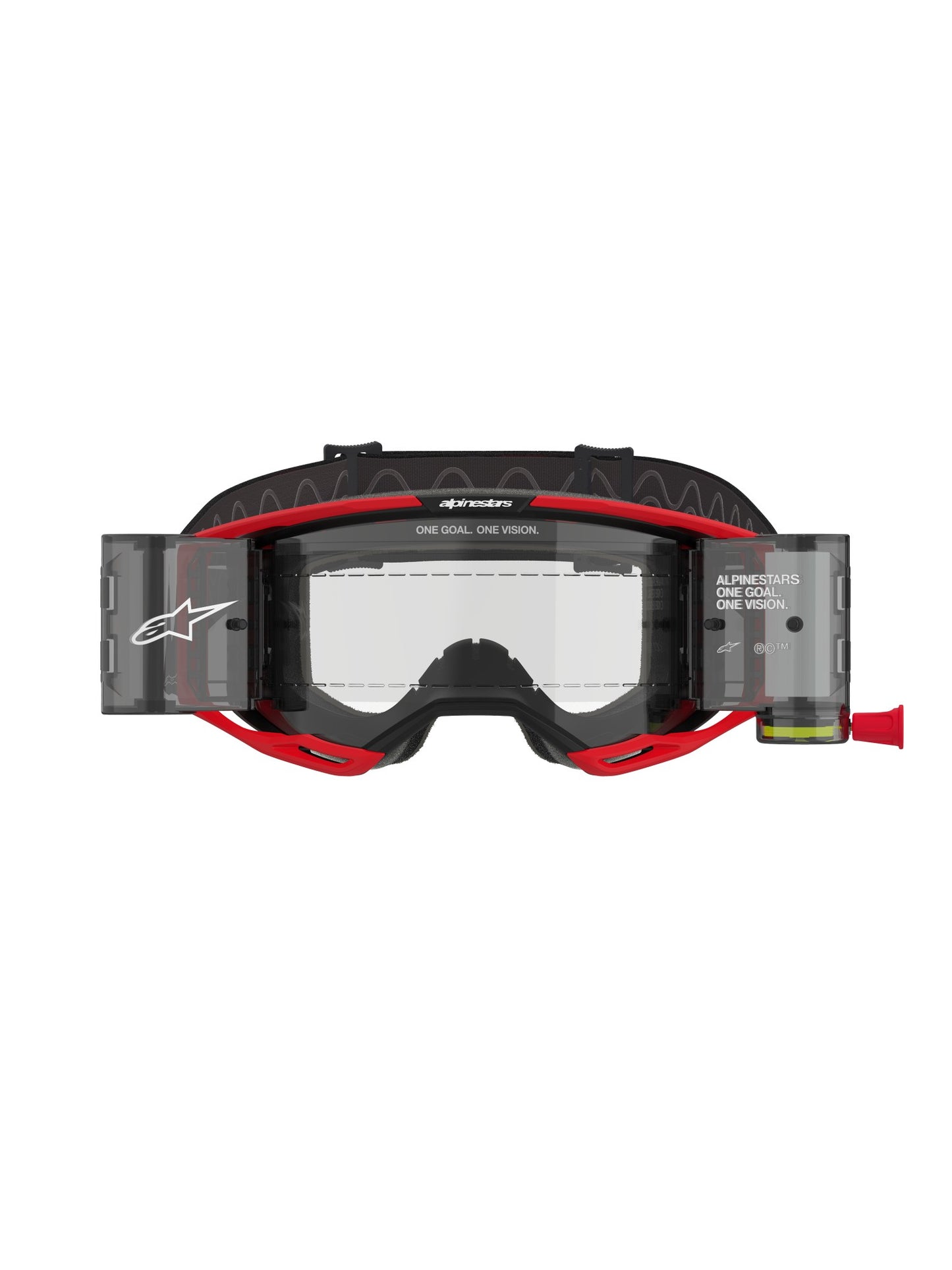 ALPINESTARS VISION 8 LUAR GOGGLES - RED BLACK CLEAR ROLL-OFF