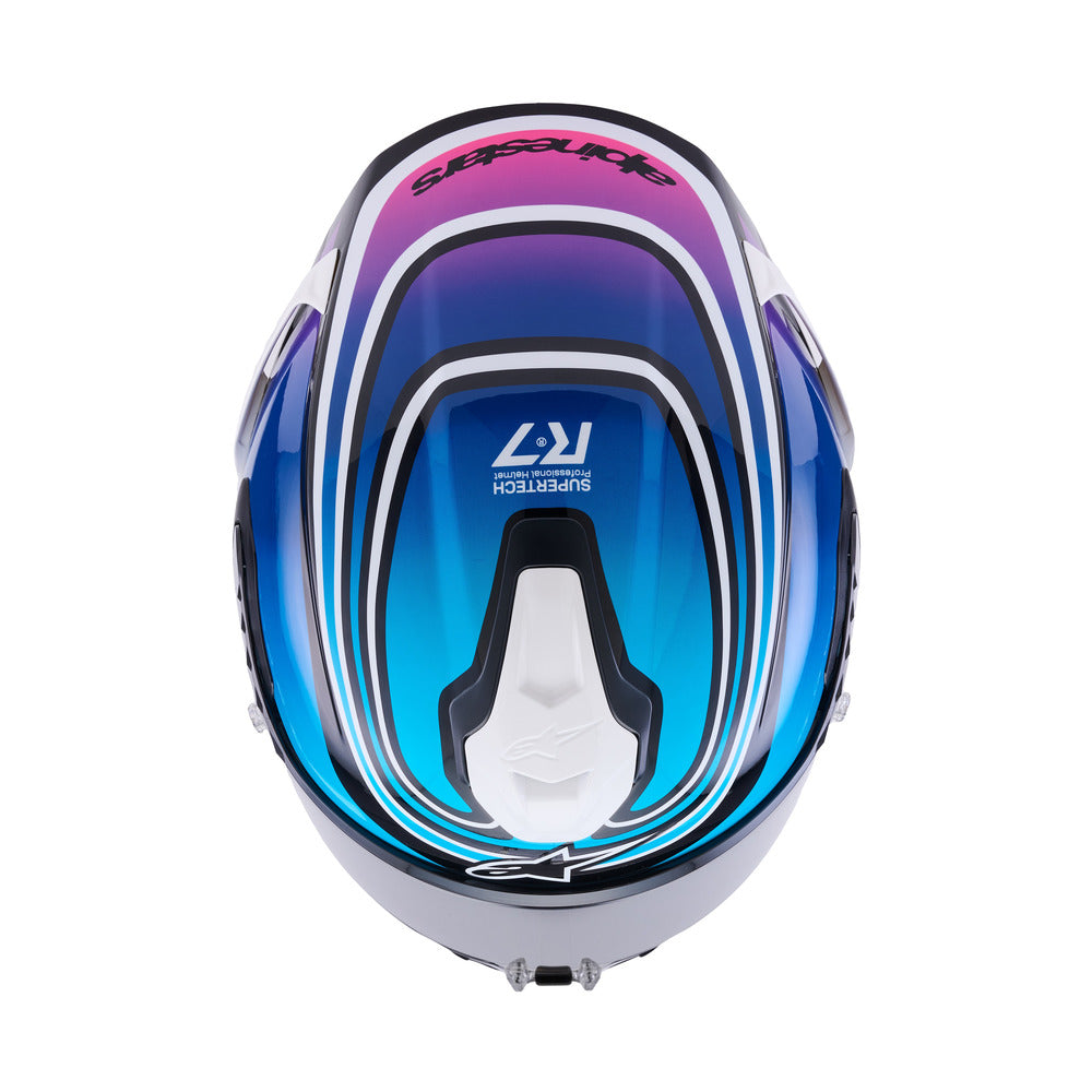 Alpinestars SR7 Zeal ECE06 Helmet - Black Blue Fluro Pink White Gloss