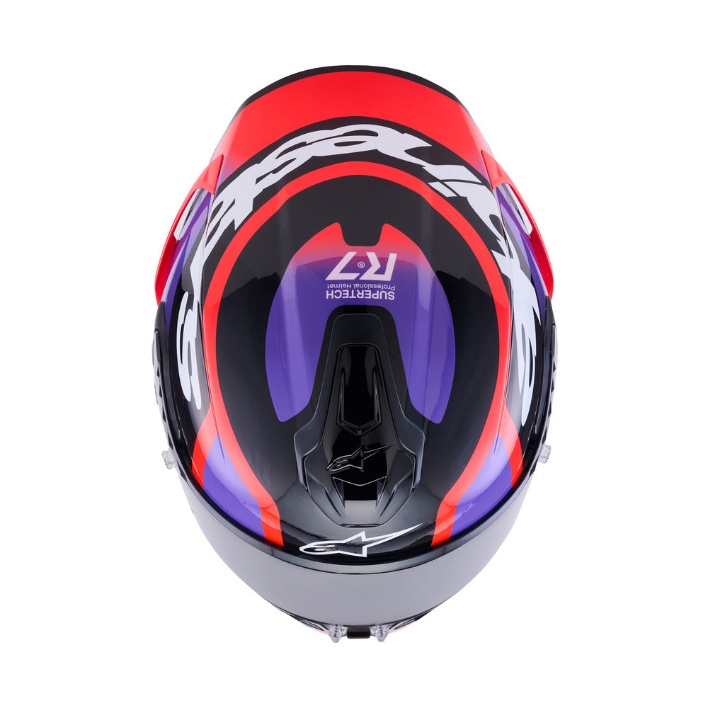 Alpinestars SR7 Lumen ECE06 Helmet - Black Purple Fluro Red White Gloss