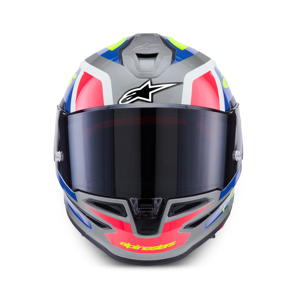 Alpinestars SR7 Lumen ECE06 Helmet - Silver Black Pink Fluro Yellow Gloss