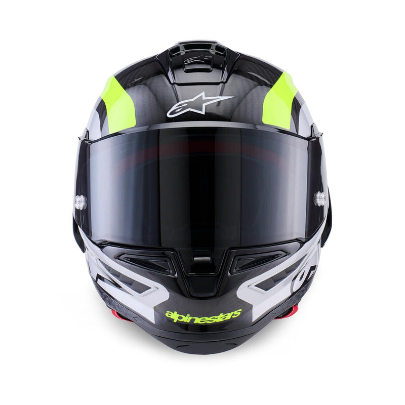 Alpinestars Supertech R10 Arius Helmet ECE06/DOT/FI - Black/Silver/Fluro Yellow Gloss
