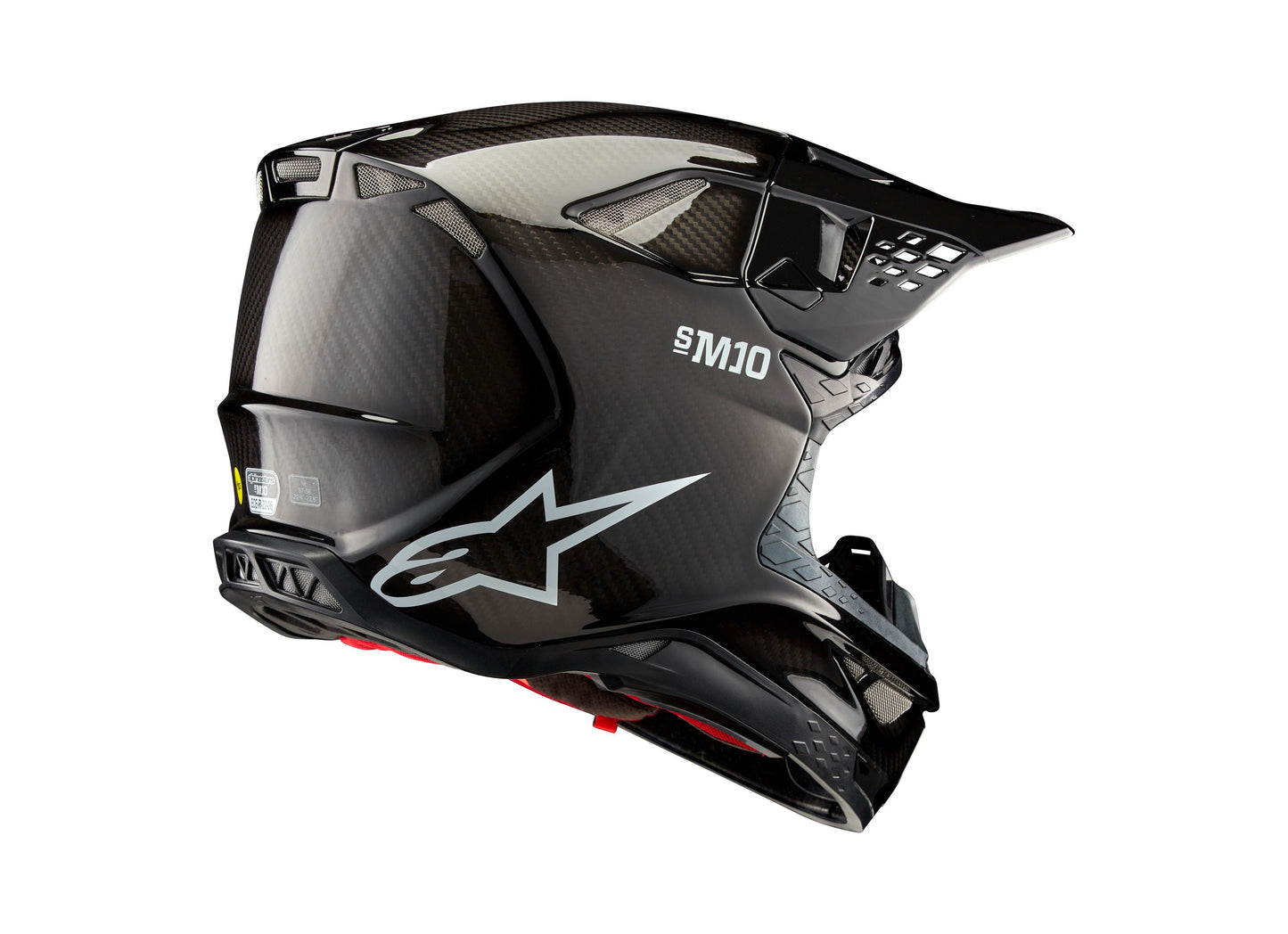 ALPINESTARS 2025 SUPERTECH M10 SOLID HELMET - BLACK GLOSSY CARBON