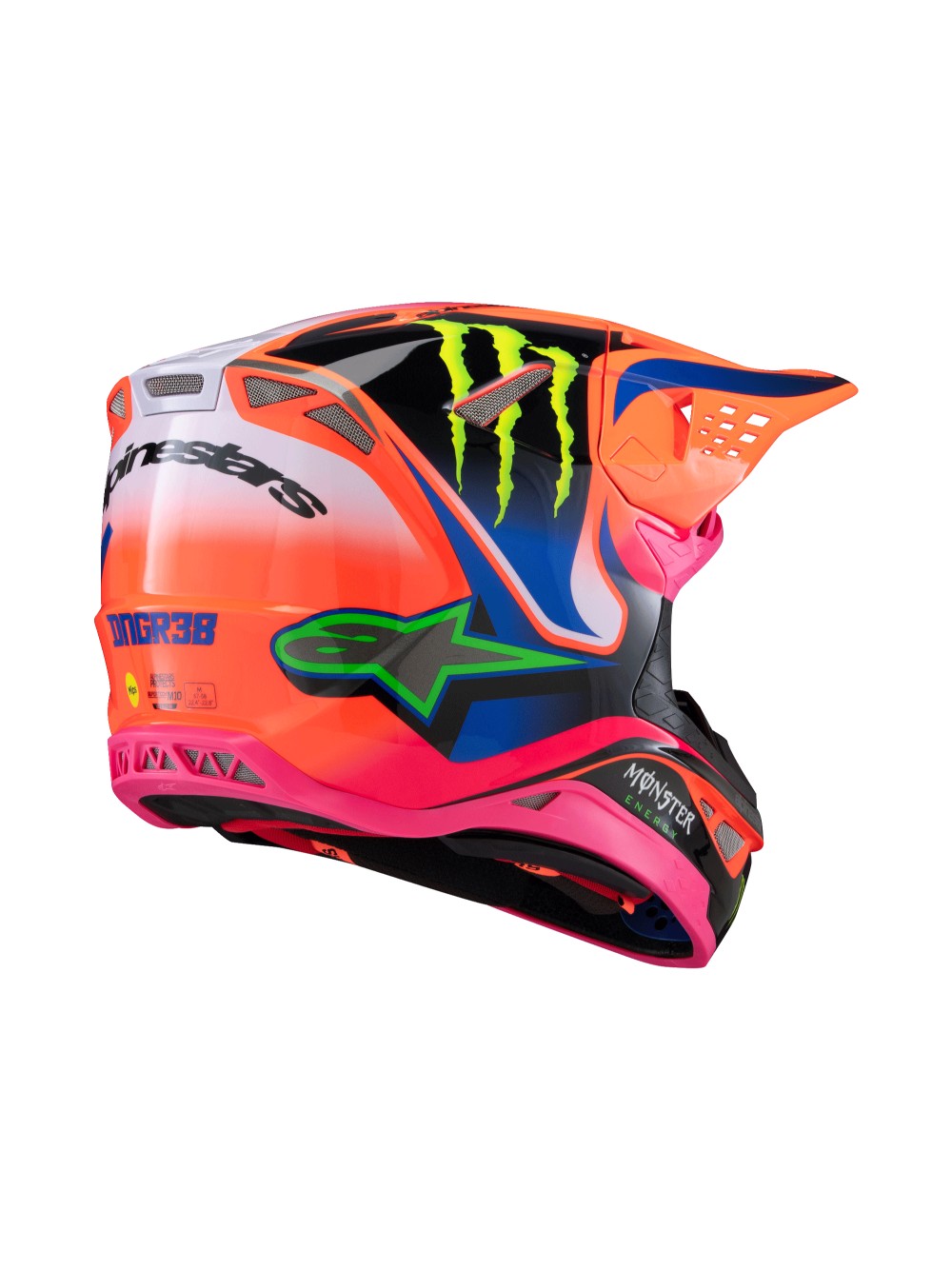 ALPINESTARS 2025 SUPERTECH M10 DEEGAN HELMET - ORANGE FLUO PURPLE PINK FLUO GLOSSY