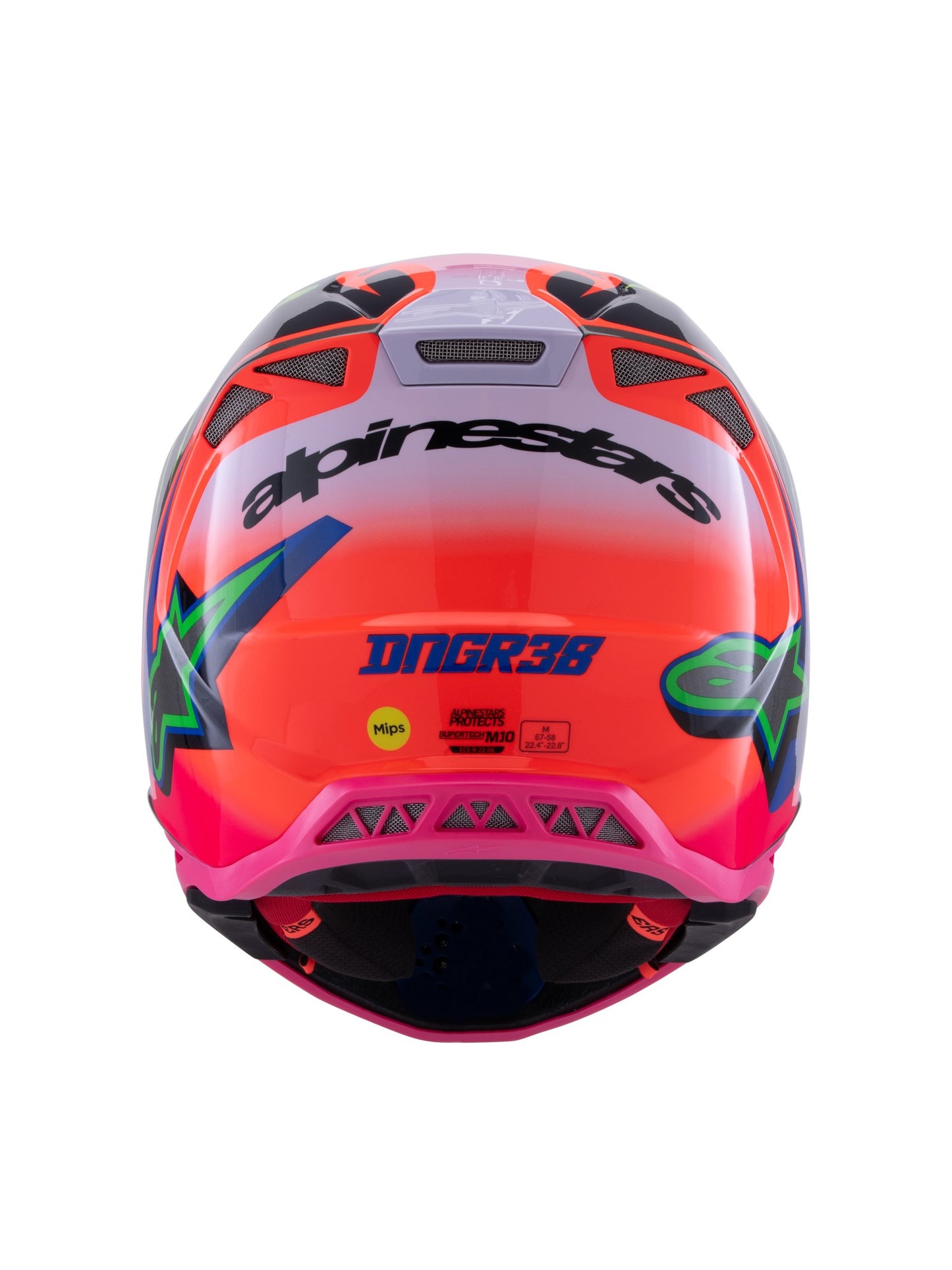 ALPINESTARS 2025 SUPERTECH M10 DEEGAN HELMET - ORANGE FLUO PURPLE PINK FLUO GLOSSY