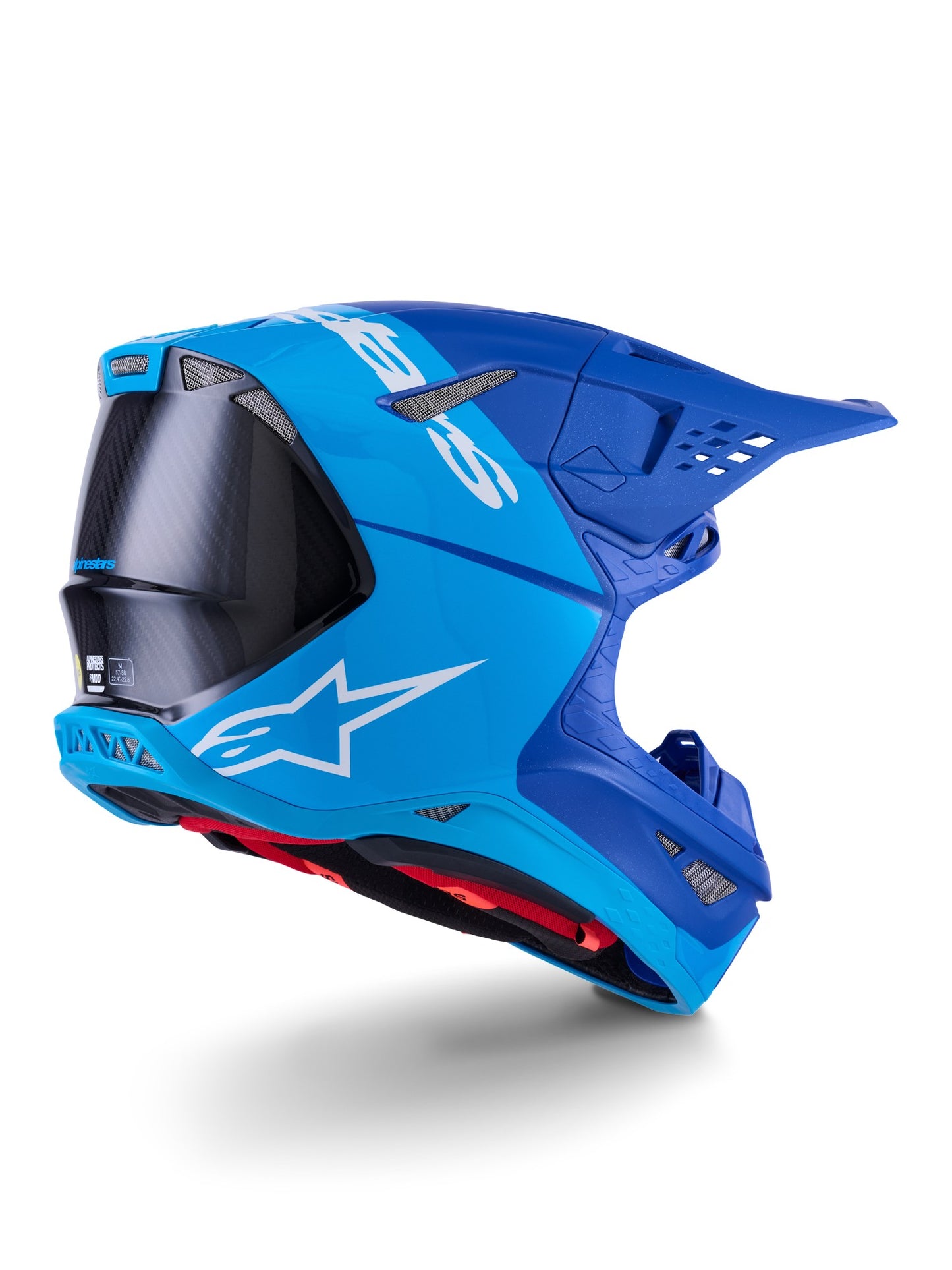 ALPINESTARS 2026 SUPERTECH S-M10 FLOOD HELMET - MET BLUE MED BLUE BLACK CARBON M&G