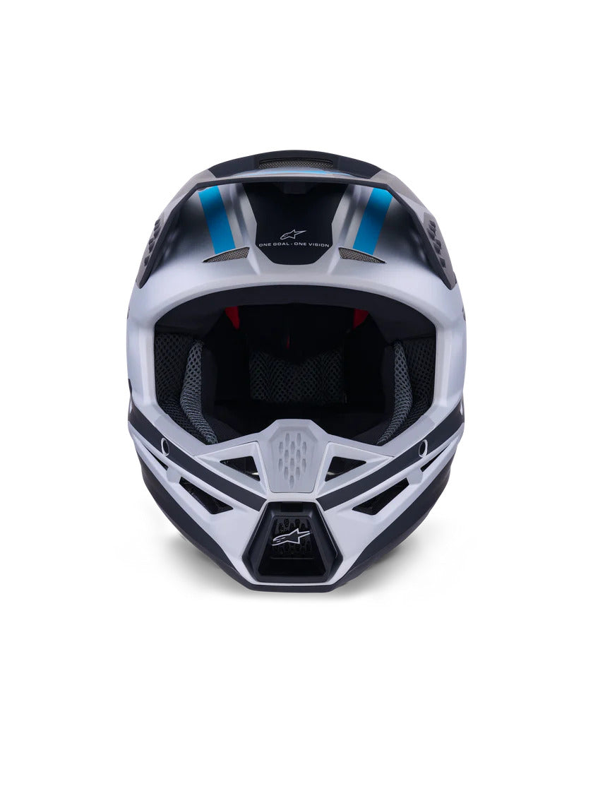 ALPINESTARS 2025 S-M3 HEAT HELMET - SILVER BLUE BLACK MATT