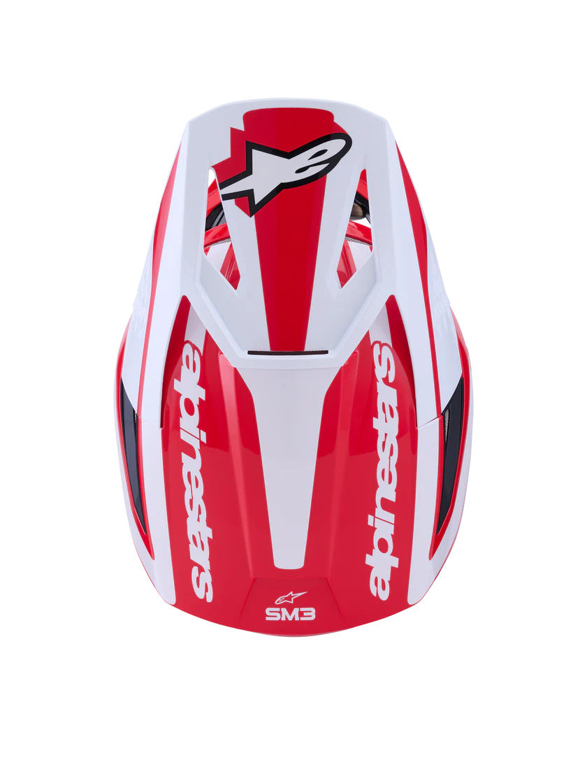 ALPINESTARS 2025 S-M3 HEAT HELMET - RED WHITE BLACK GLOSSY