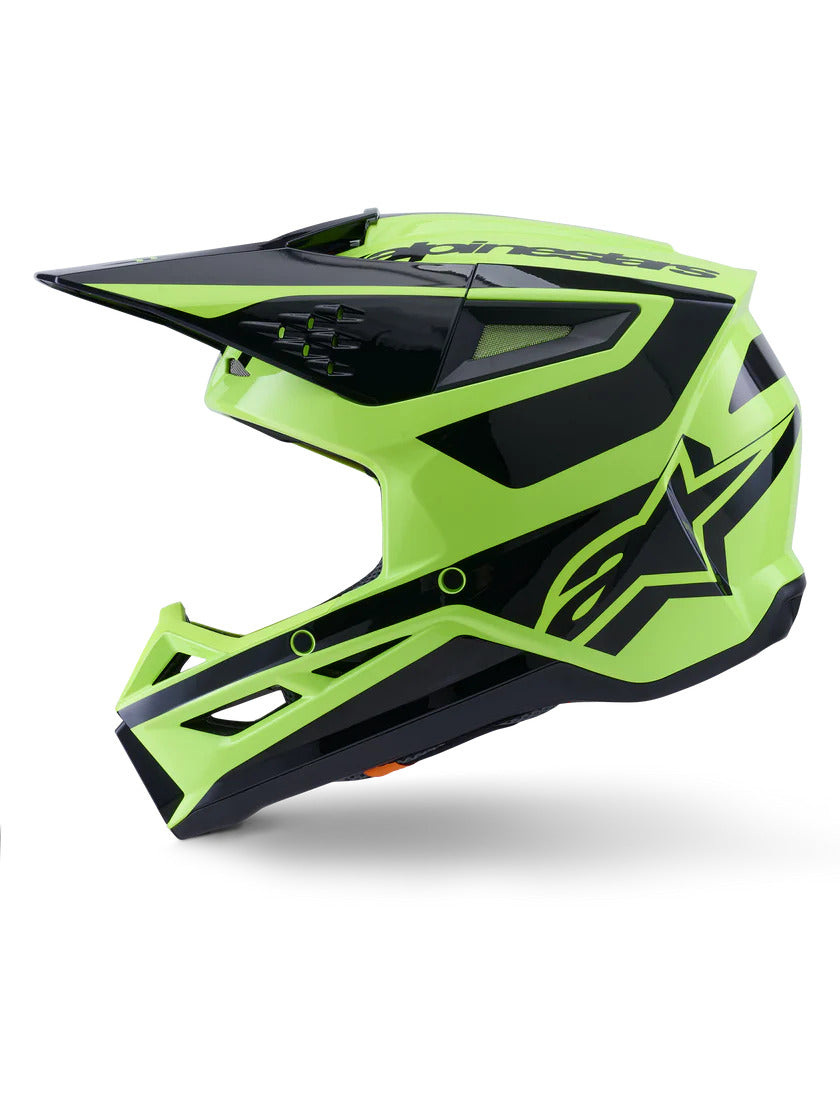 ALPINESTARS 2025 S-M3 HEAT HELMET - YELLOW FLUO BLACK GLOSSY