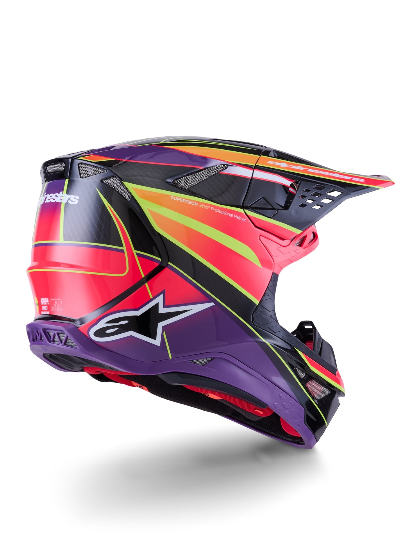 ALPINESTARS 2026 SUPERTECH S-M10 ERA HELMET - PINK VIOLET YELLOW FLUO GLOSSY