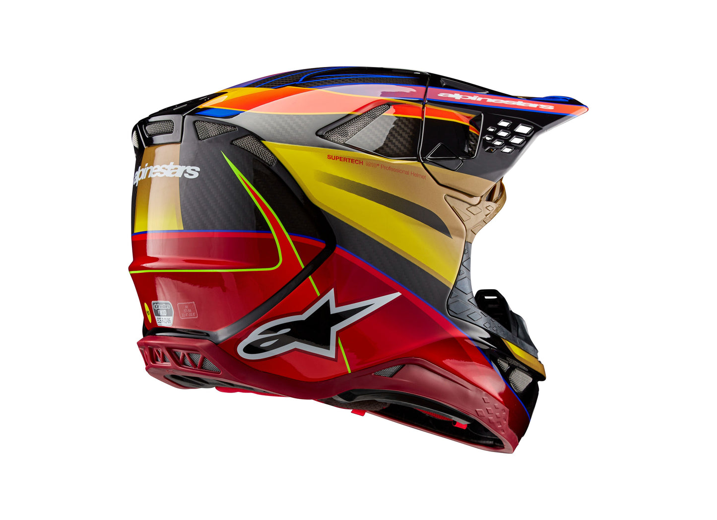 ALPINESTARS 2025 SUPERTECH M10 ERA HELMET - GOLD/YELLOW/RIO RED GLOSSY