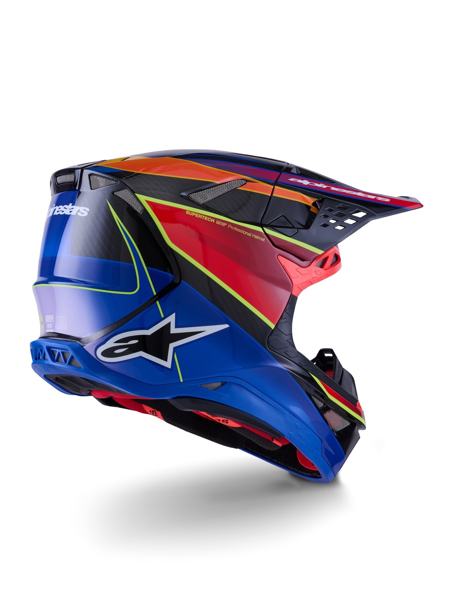 ALPINESTARS 2026 SUPERTECH S-M10 ERA HELMET - BLUE RED YELLOW FLUO GLOSSY