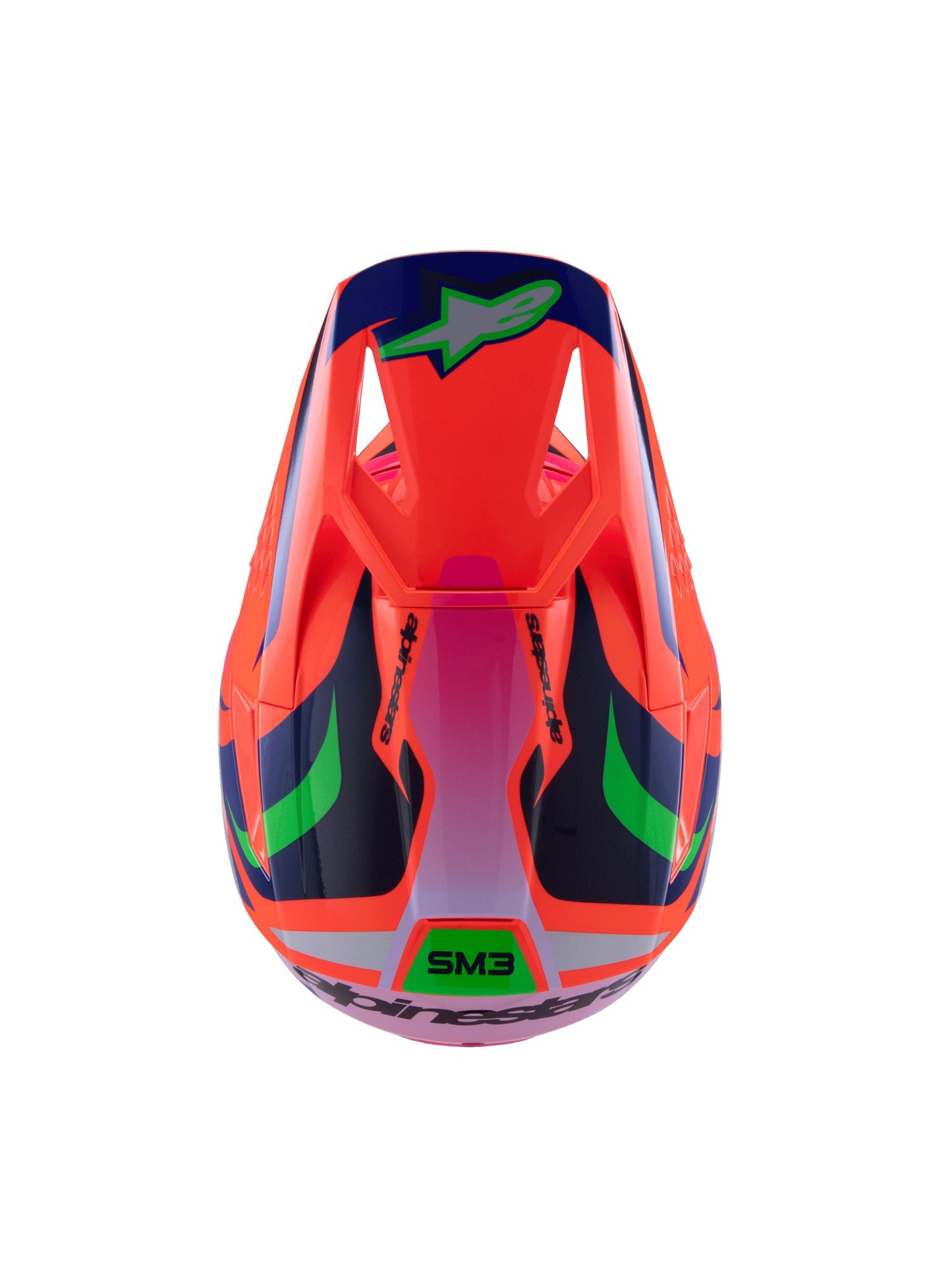ALPINESTARS 2025 YOUTH SUPERTECH M3 DEEGAN HELMET - ORANGE FLUO PURPLE PINK FLUO GLOSSY