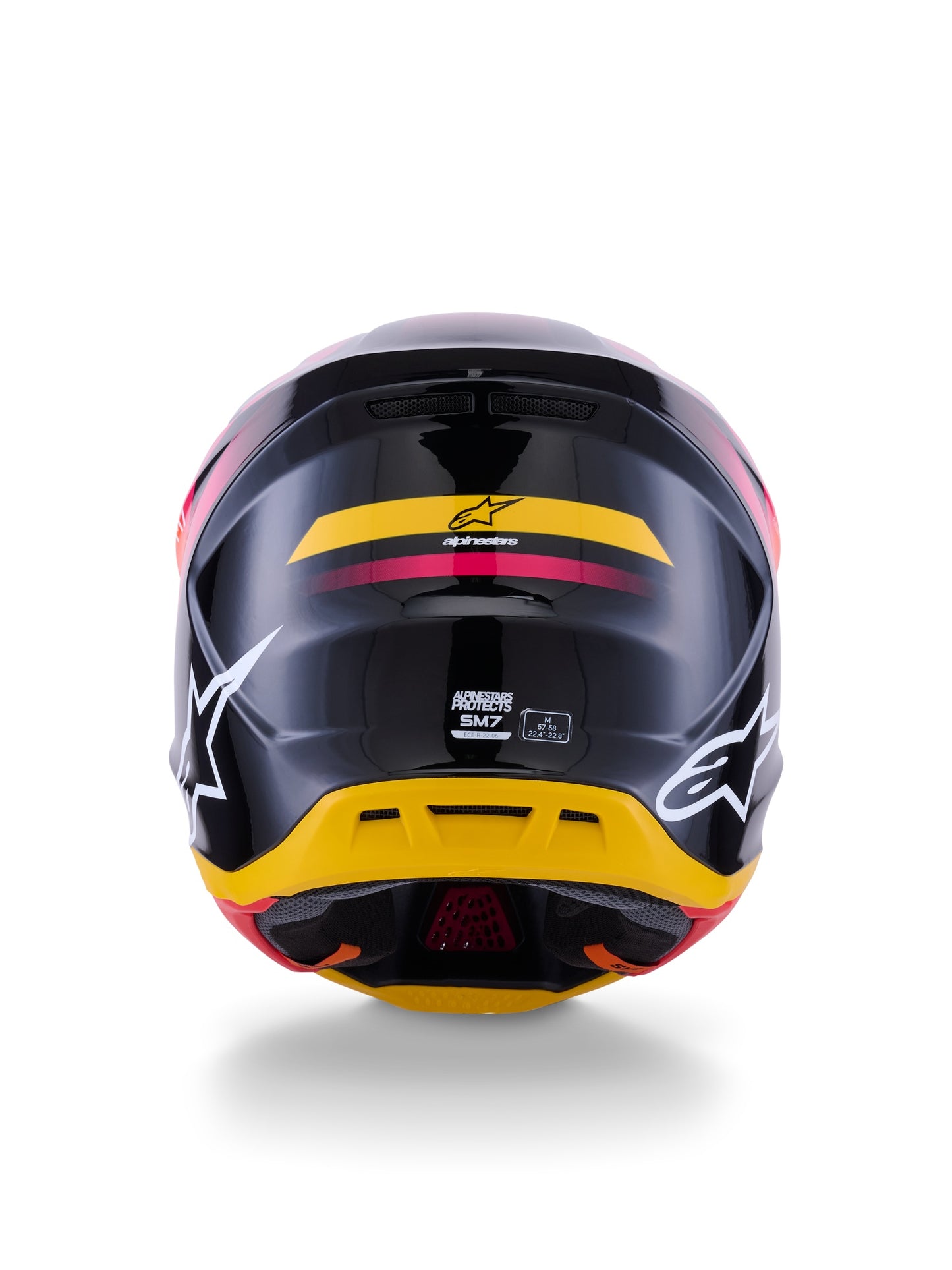 ALPINESTARS 2026 S-M7 RISE HELMET - BLACK YELLOW PINK GLOSSY