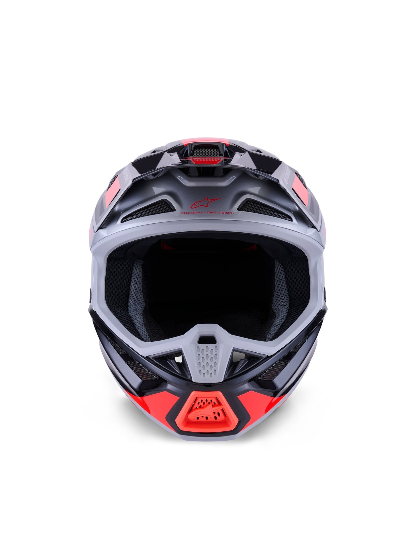 ALPINESTARS 2026 S-M7 RISE HELMET - BLACK SILVER RED FLUO GLOSSY