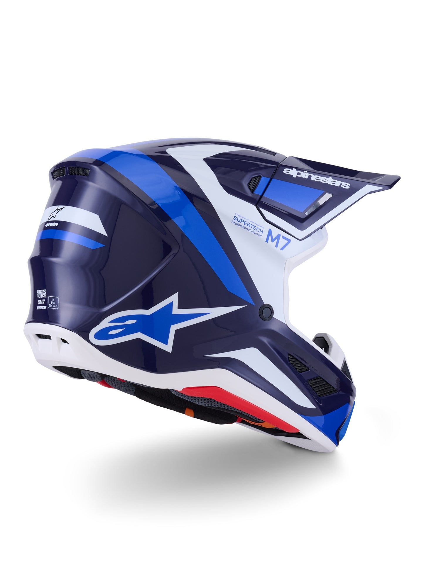 ALPINESTARS 2026 S-M7 RISE HELMET - BLUE WHITE GLOSSY