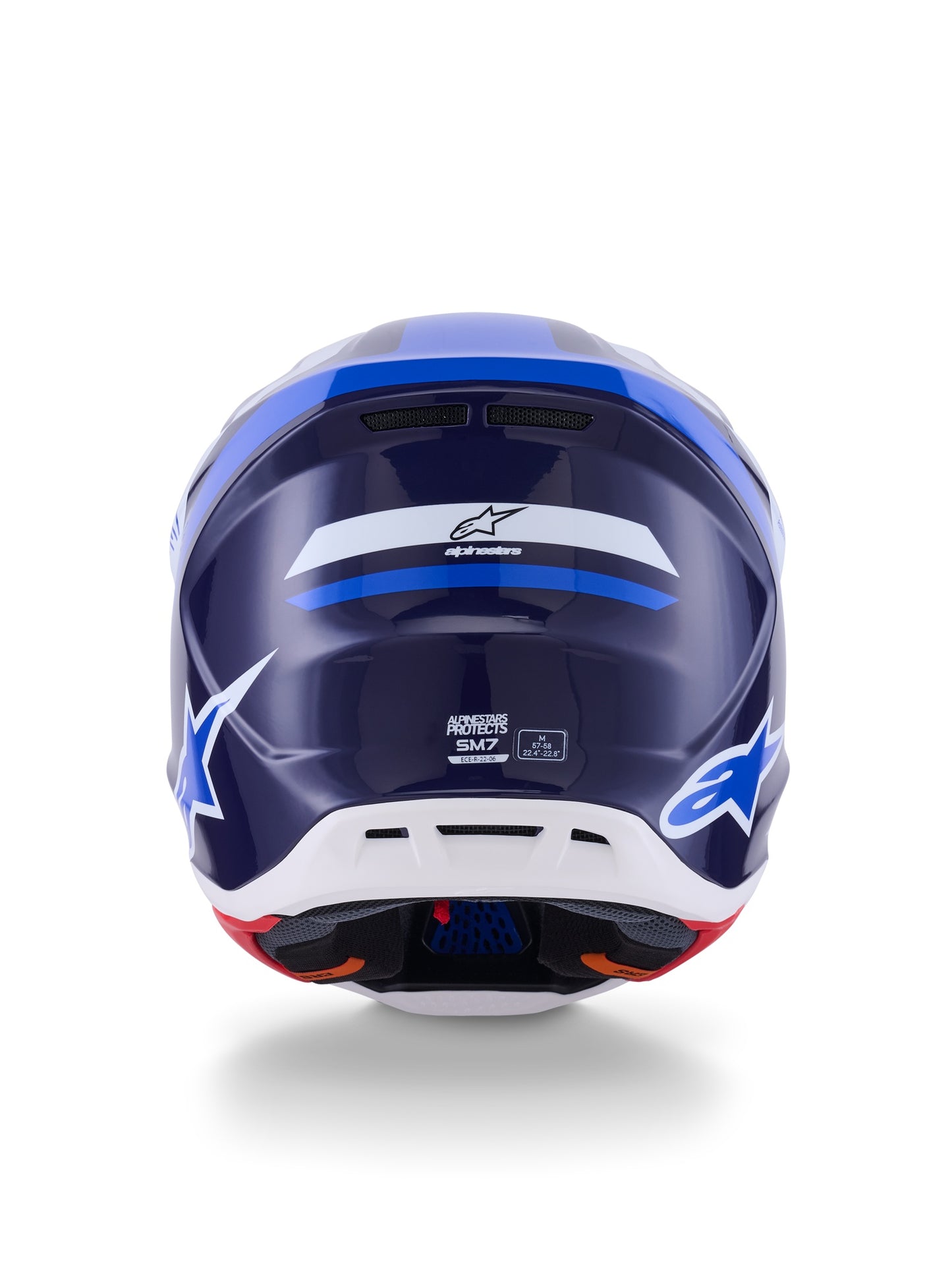 ALPINESTARS 2026 S-M7 RISE HELMET - BLUE WHITE GLOSSY