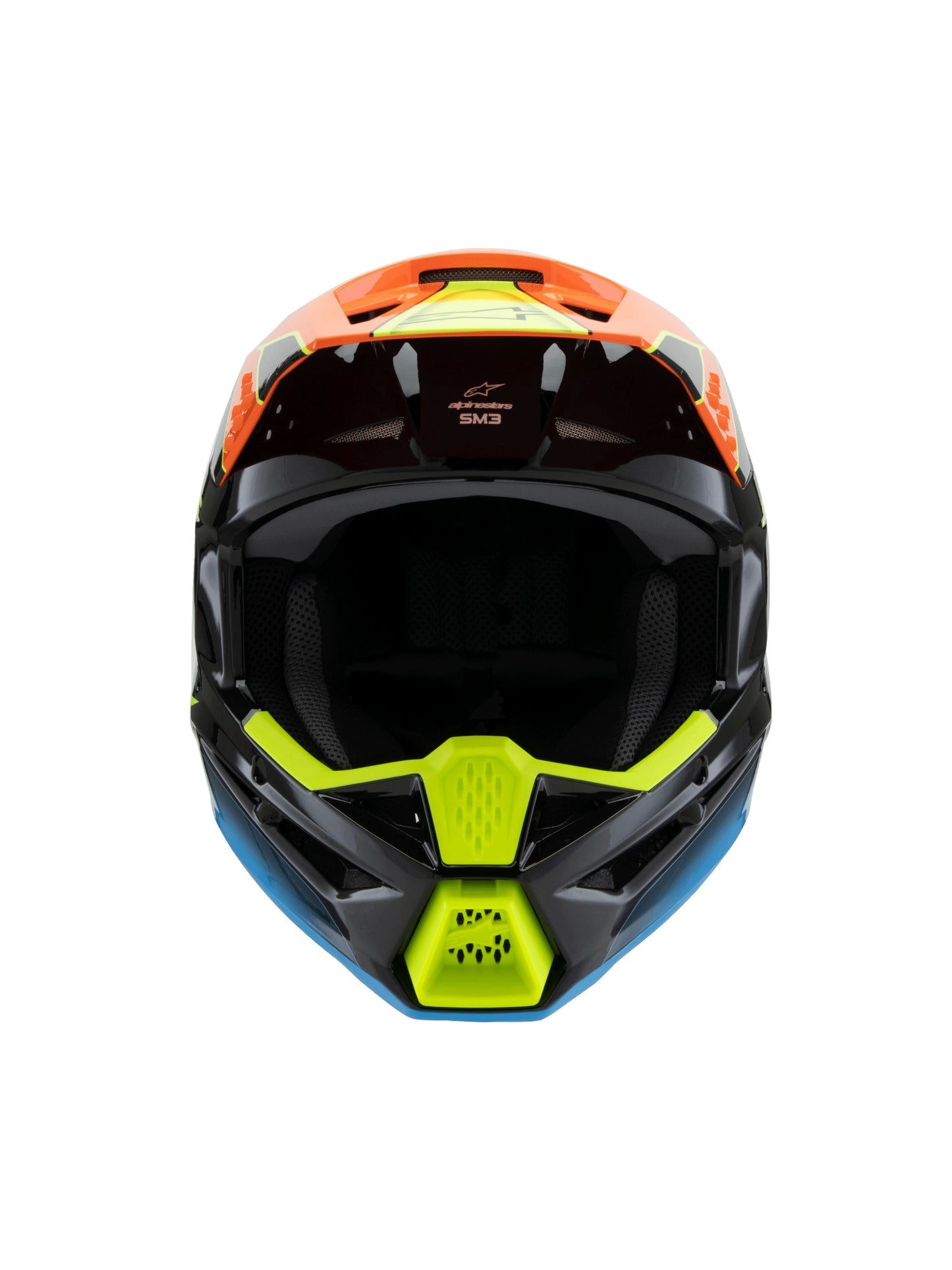 ALPINESTARS 2025 YOUTH SUPERTECH M3 FRAY HELMET - BLACK ORANGE YELLOW FLUO GLOSSY