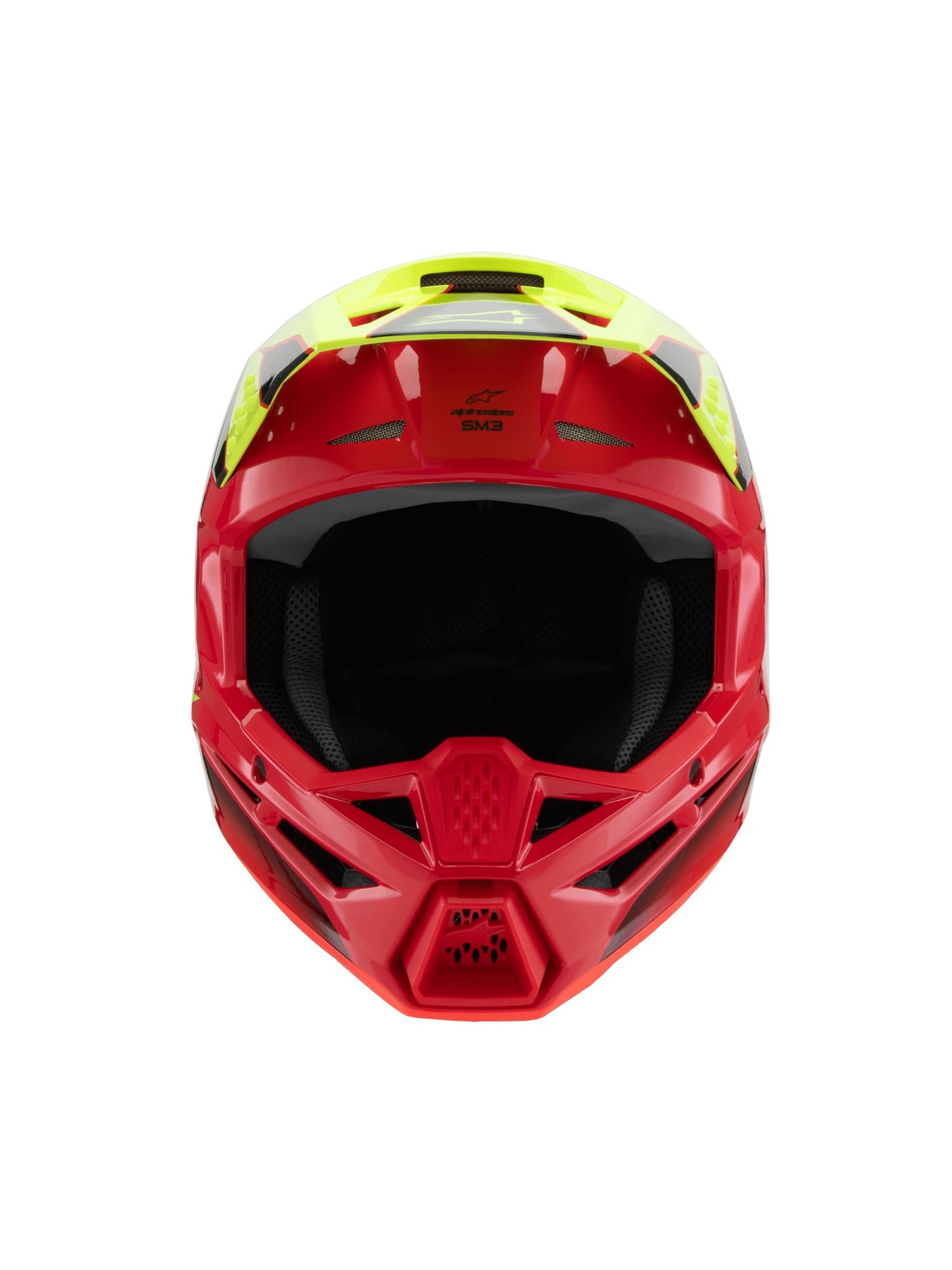 ALPINESTARS 2025 YOUTH SUPERTECH M3 FRAY HELMET - RED YELLOW FLUO BLACK GLOSSY
