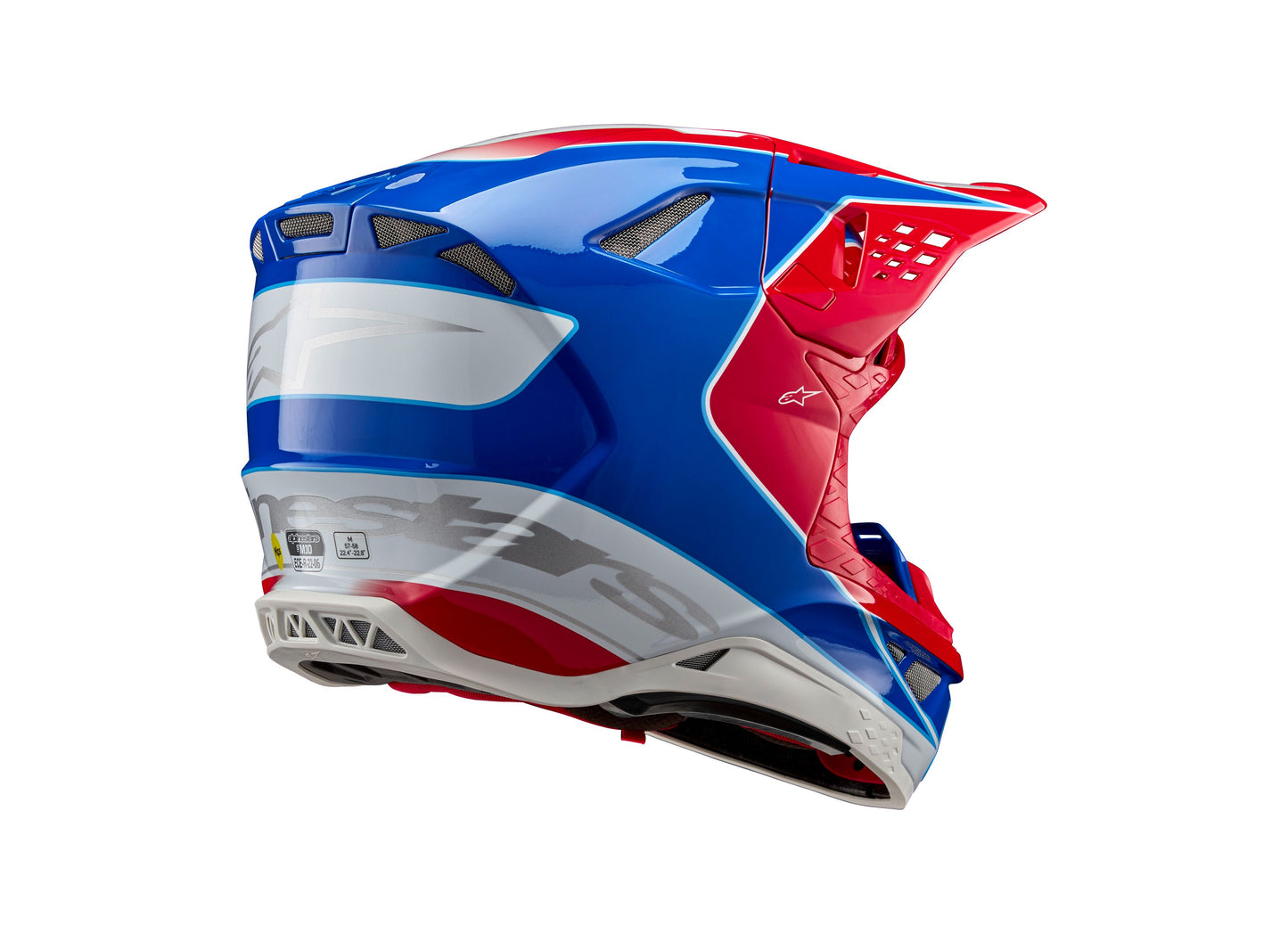 ALPINESTARS 2025 SUPERTECH M10 AEON HELMET - BRIGHT RED/BLUE GLOSSY