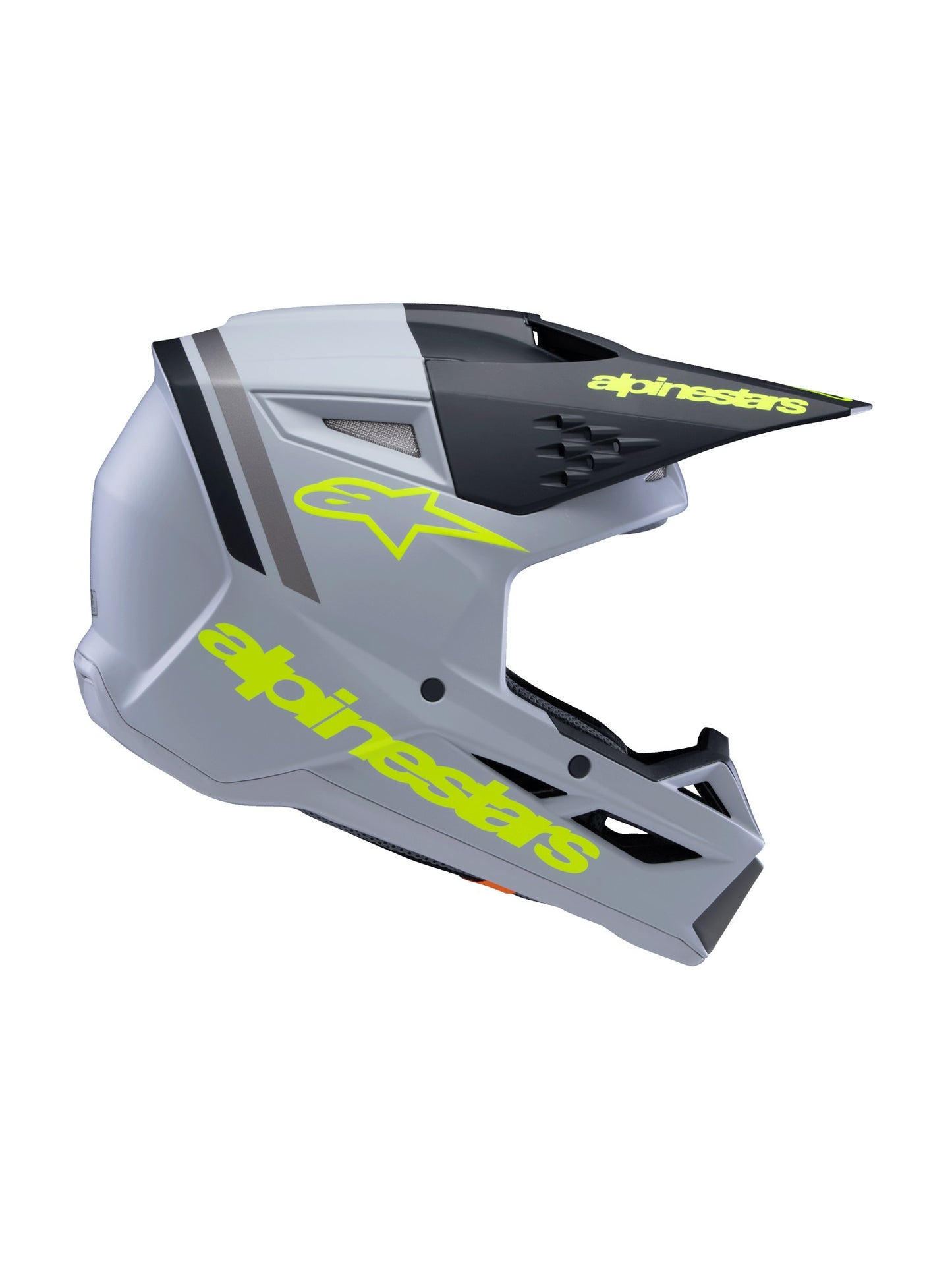 ALPINESTARS 2025 YOUTH SUPERTECH M3 RADIUM HELMET - GREY BLACK YELLOW FLUO MATT