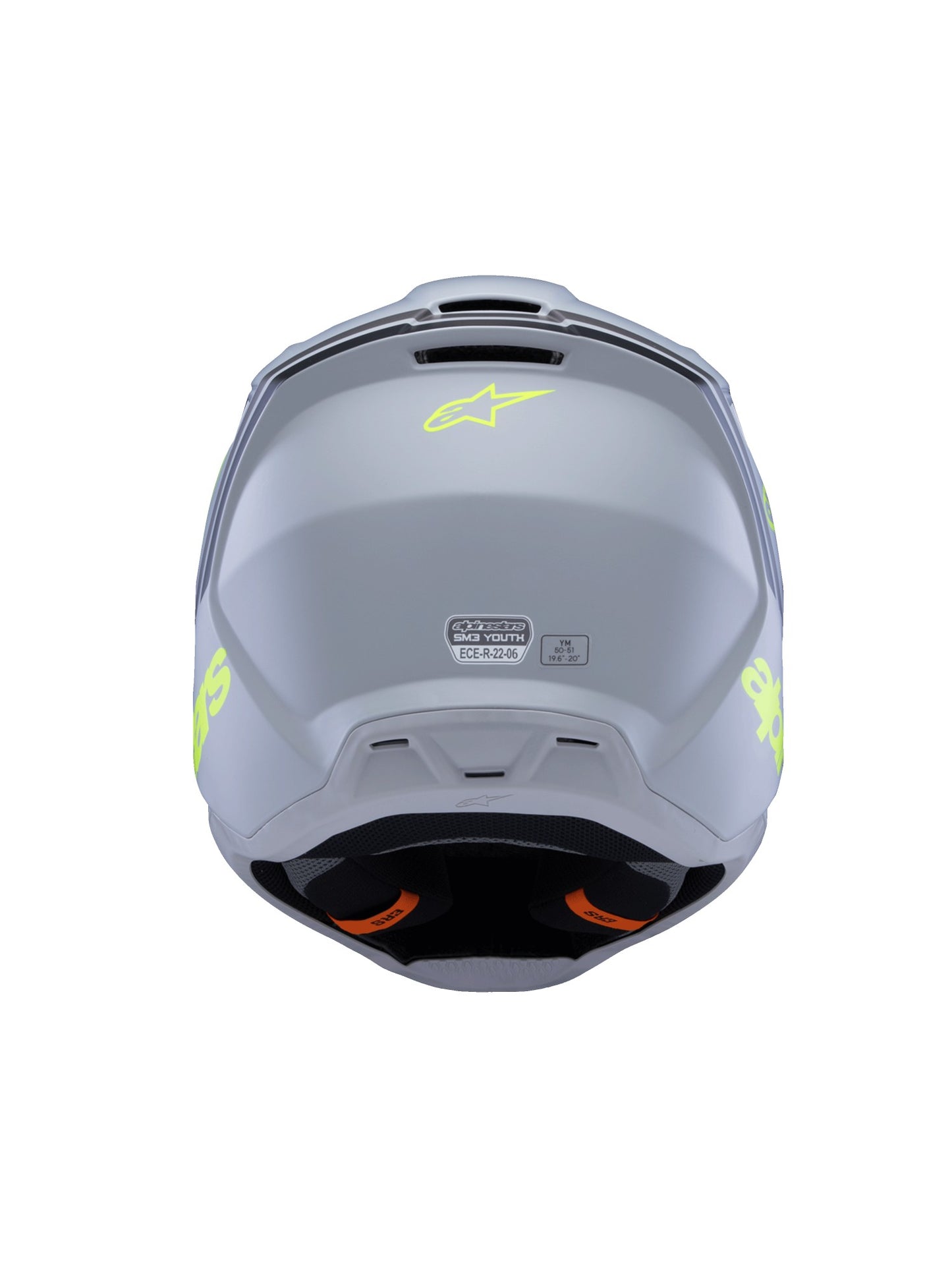ALPINESTARS 2025 YOUTH SUPERTECH M3 RADIUM HELMET - GREY BLACK YELLOW FLUO MATT