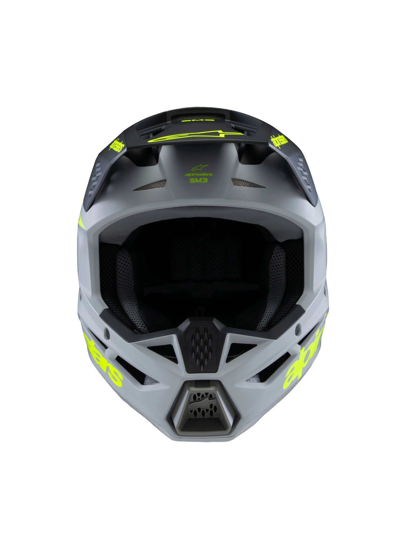 ALPINESTARS 2025 YOUTH SUPERTECH M3 RADIUM HELMET - GREY BLACK YELLOW FLUO MATT