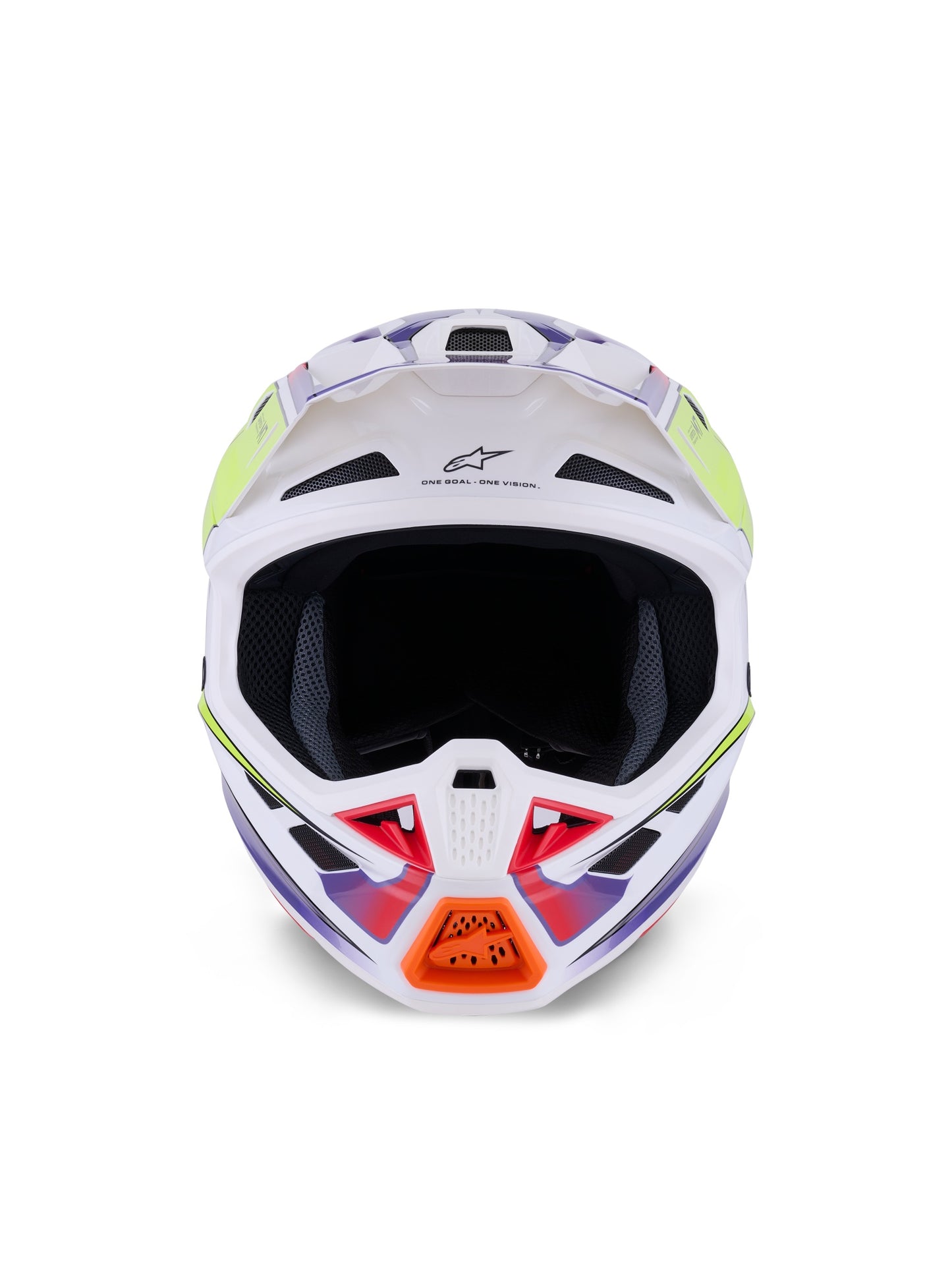 ALPINESTARS 2026 S-M7 FUSE HELMET - WHITE YELLOW FLUO PURPLE GLOSSY