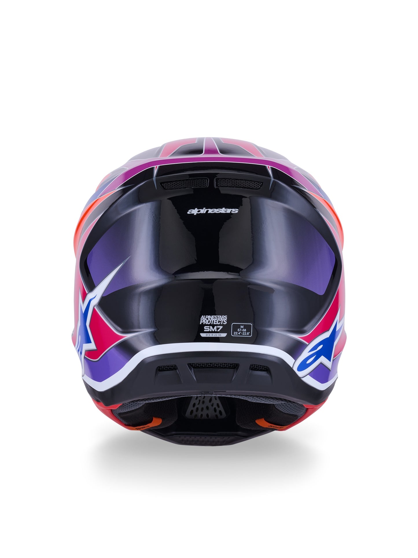 ALPINESTARS 2026 S-M7 FUSE HELMET - BLUE PURPLE PINK GLOSSY